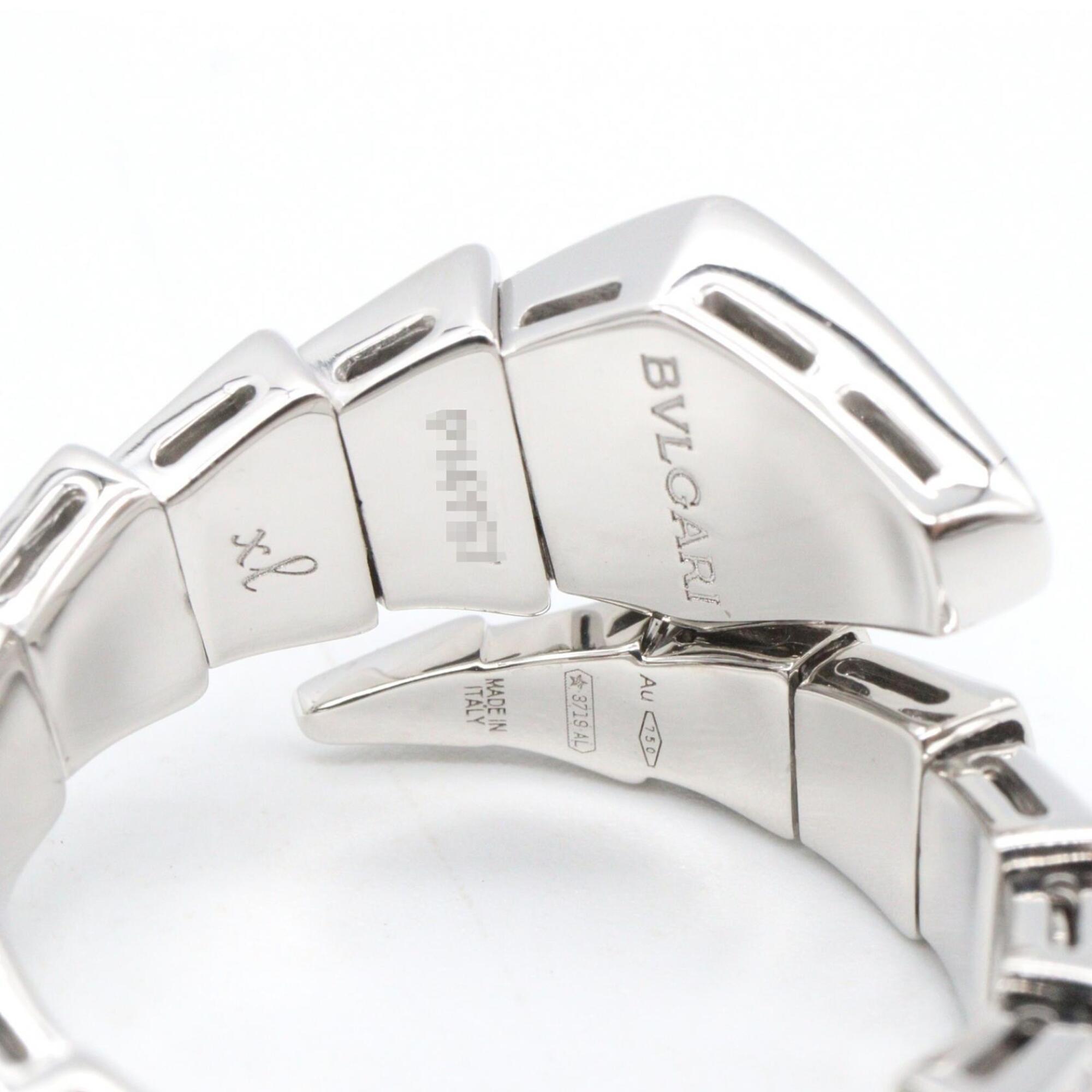 Bvlgari Silver Clear White Gold (18K) Band Ring (Pre-Owned)