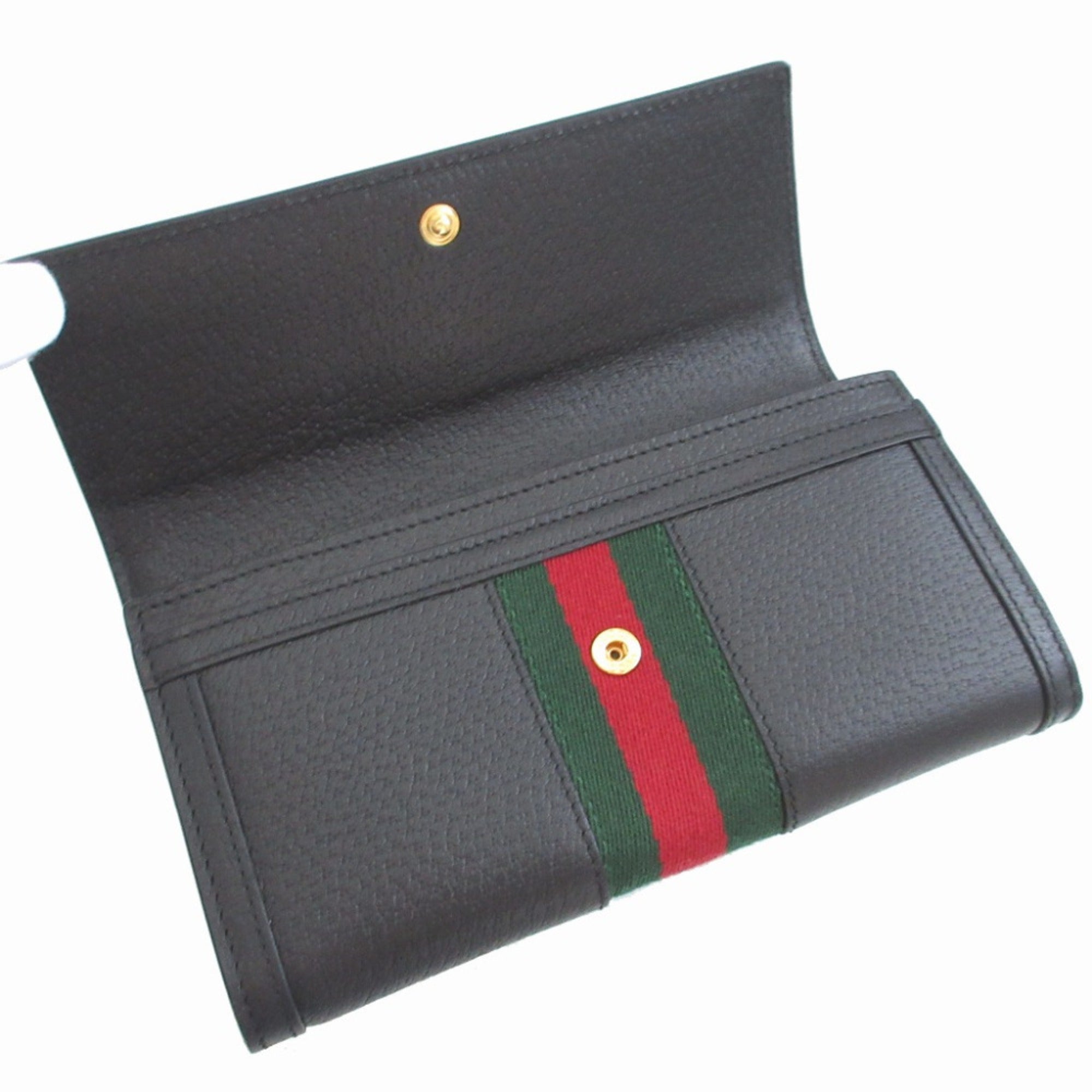 Gucci Black Leather Long Wallet (Bi-Fold) (Pre-Owned)