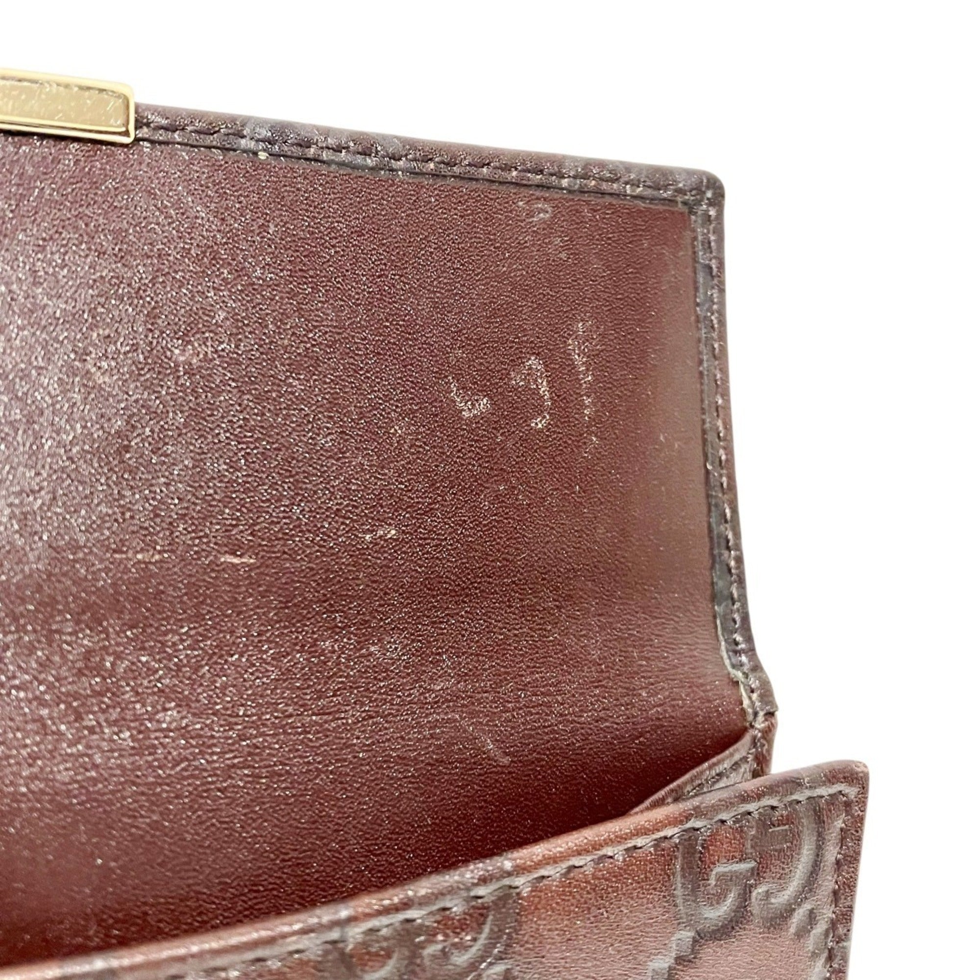 Gucci Guccissima Brown Leather Long Wallet (Bi-Fold) (Pre-Owned)