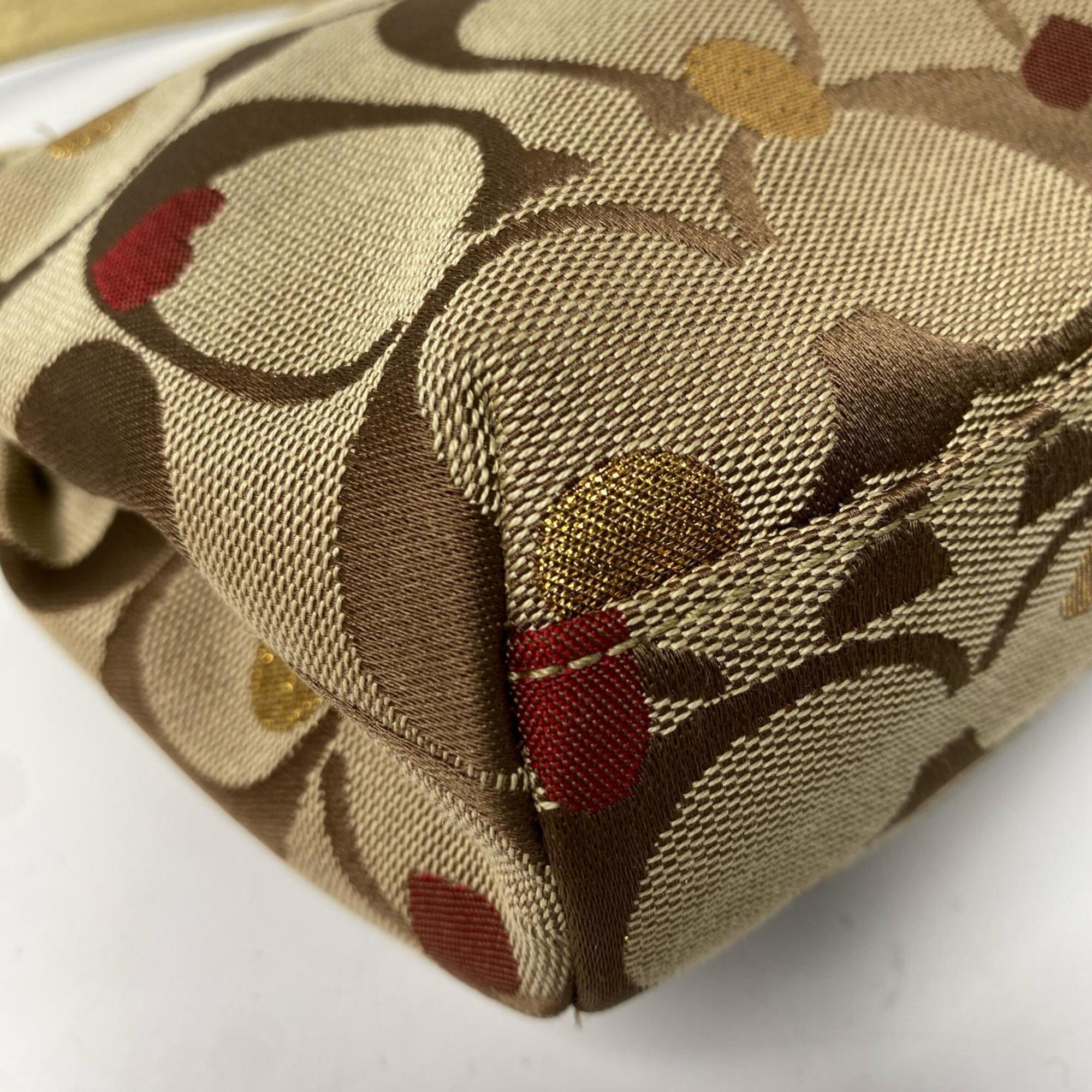 Coach Brown Canvas Shoulder Bag (Pre-Owned)