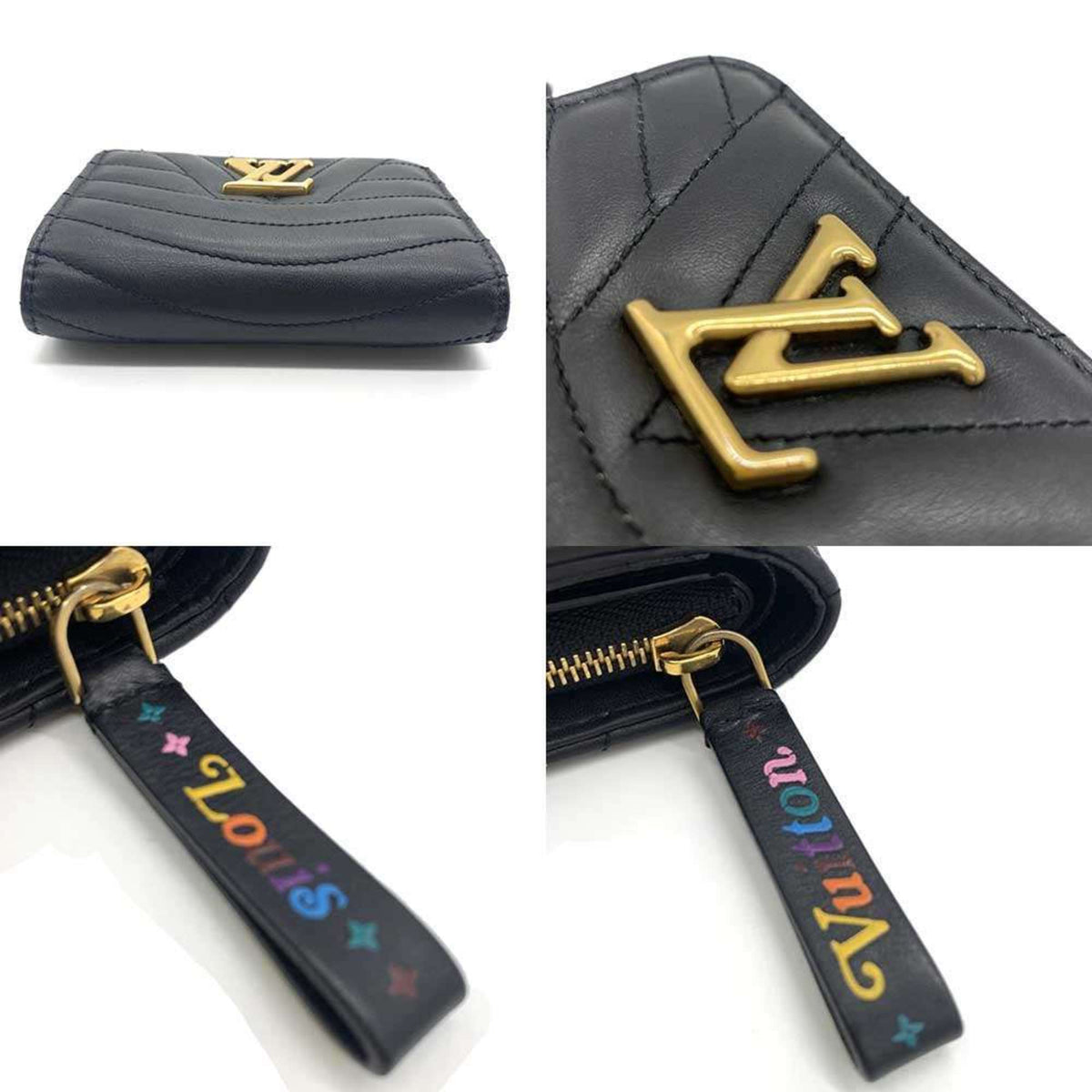 Louis Vuitton Black Leather Wallet (Bi-Fold) (Pre-Owned)