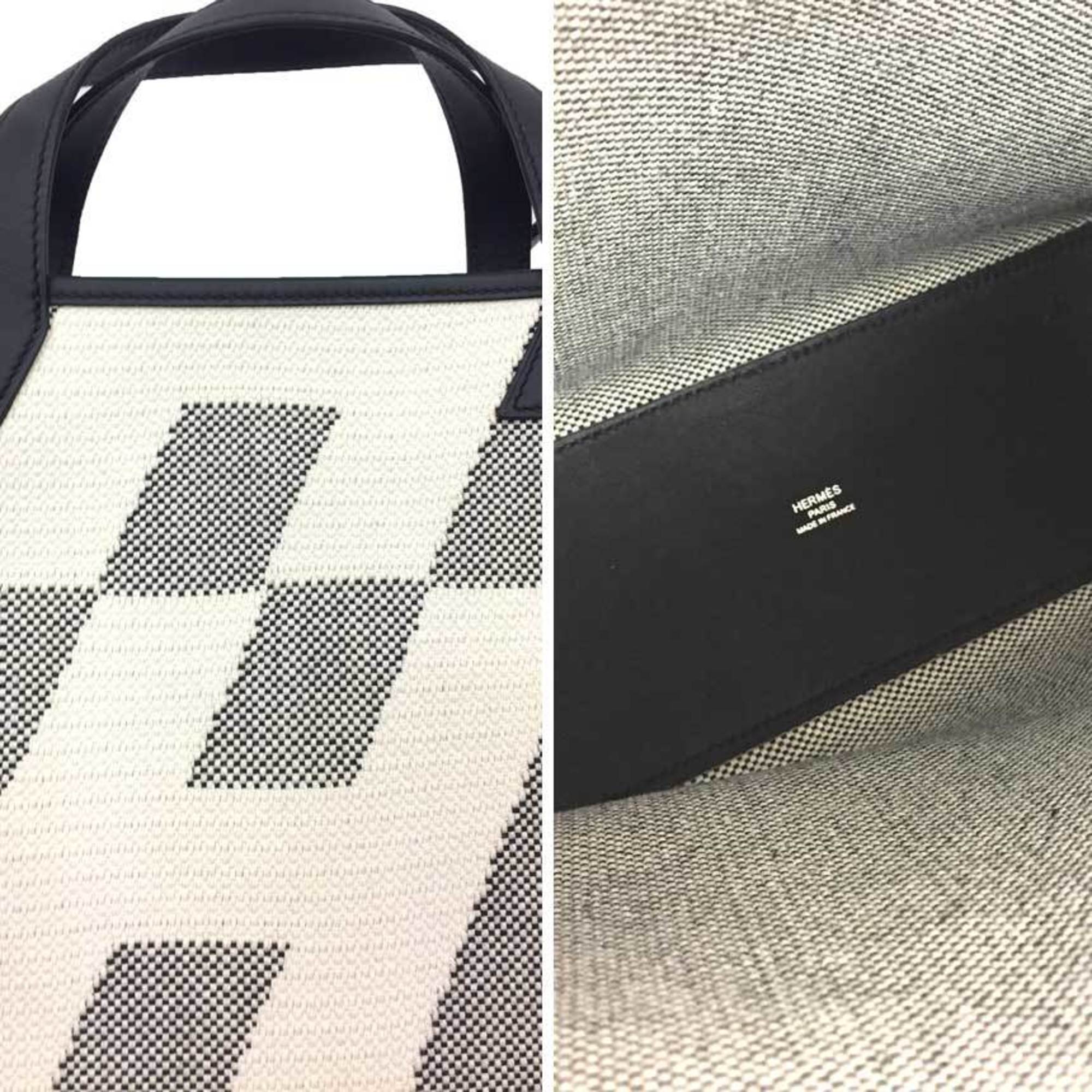 Hermes Black Ecru Swift Leather Tote Bag (Pre-Owned)