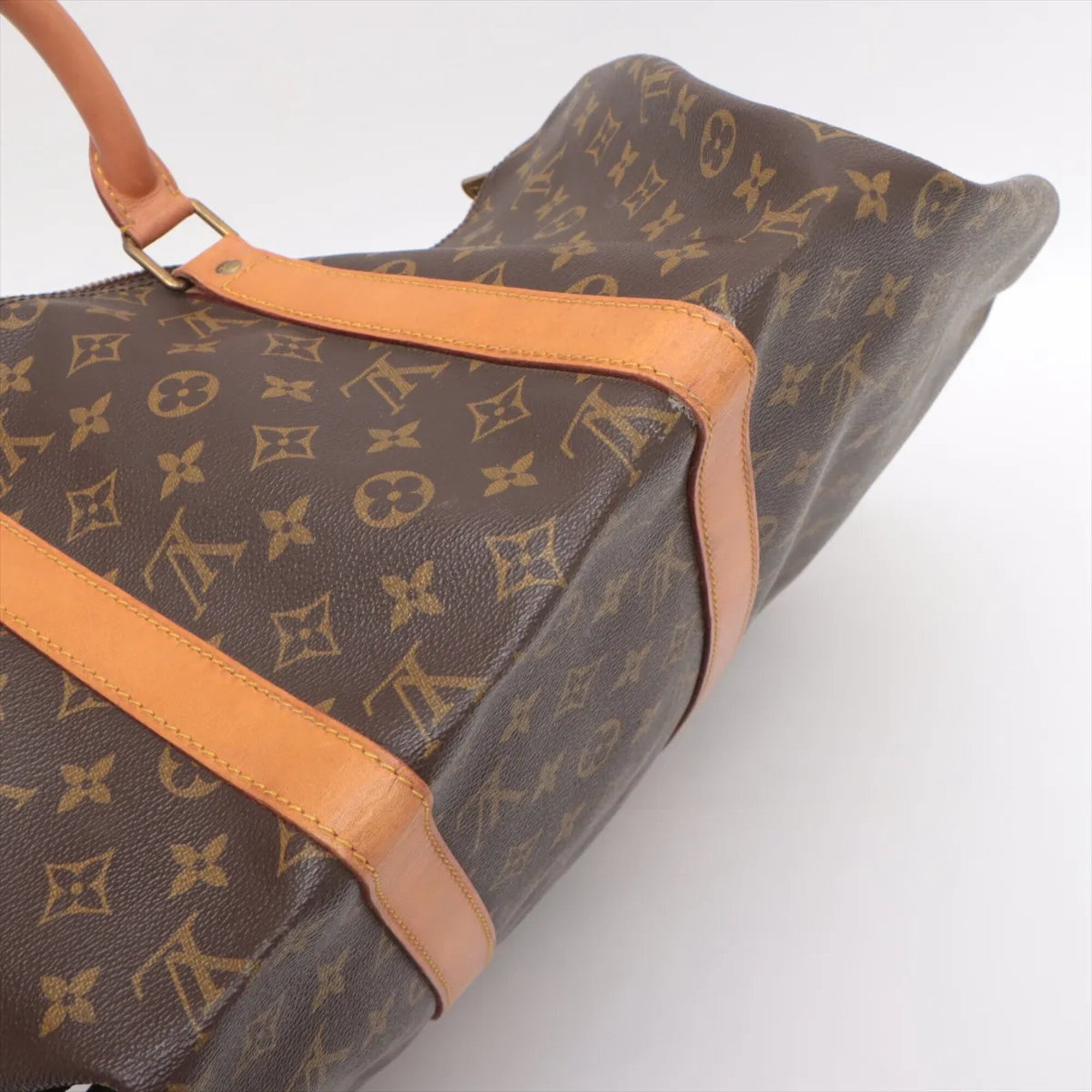 Louis Vuitton Brown Coated Canvas Leather Handbag Tote Bag (Pre-Owned)
