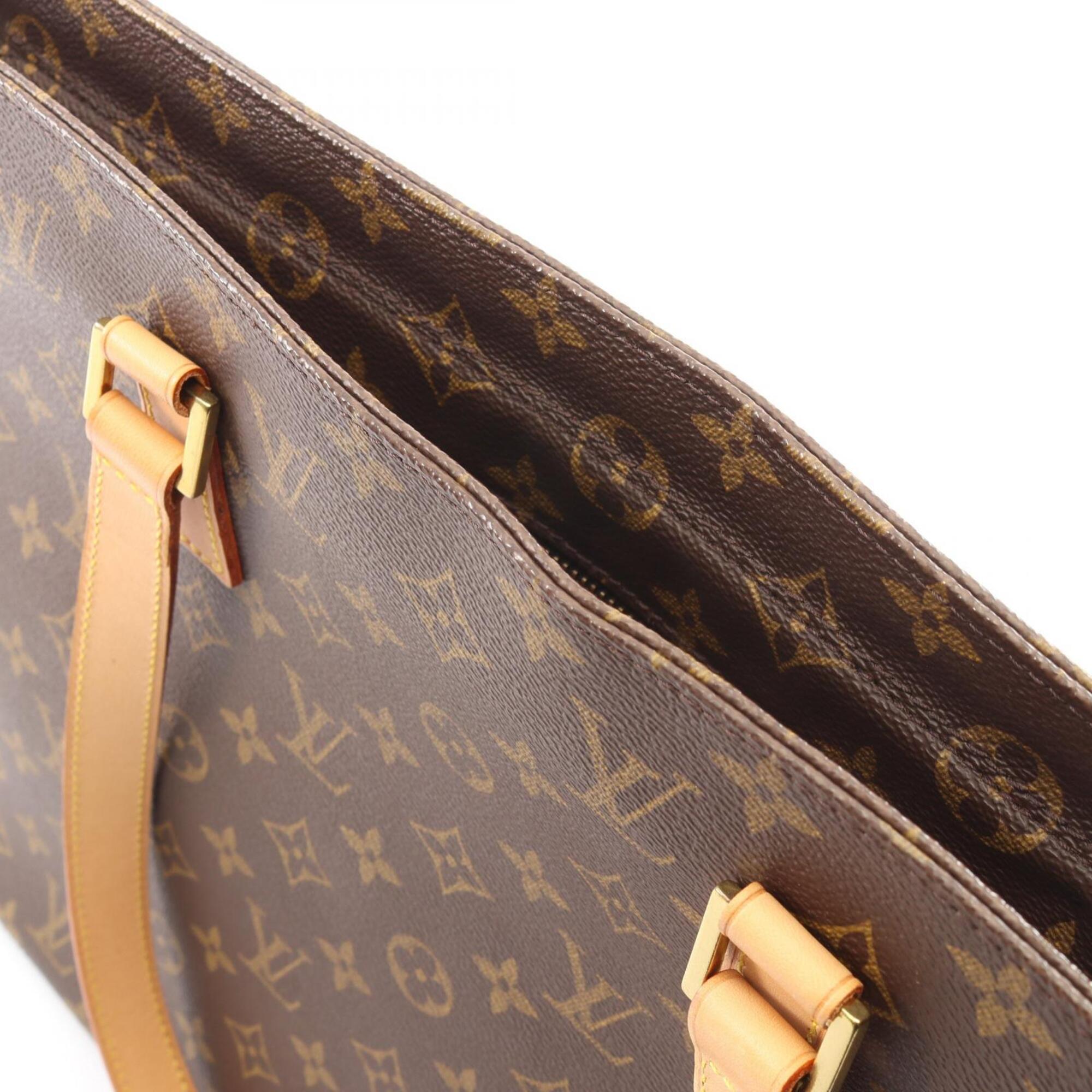 Louis Vuitton Brown Monogram Coated Canvas Leather Handbag Tote Bag (Pre-Owned)