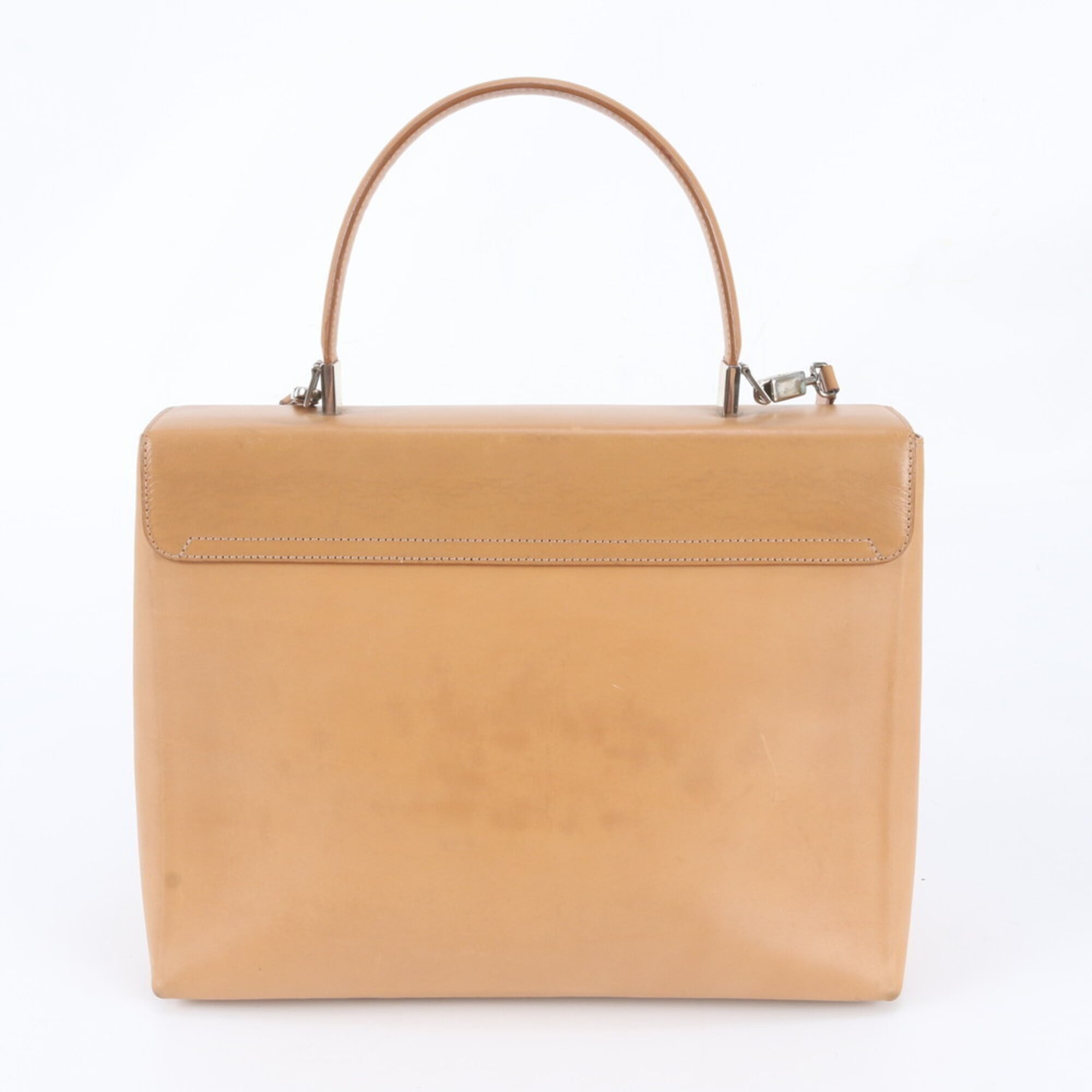 Salvatore Ferragamo Beige Leather Handbag Shoulder Bag (Pre-Owned)