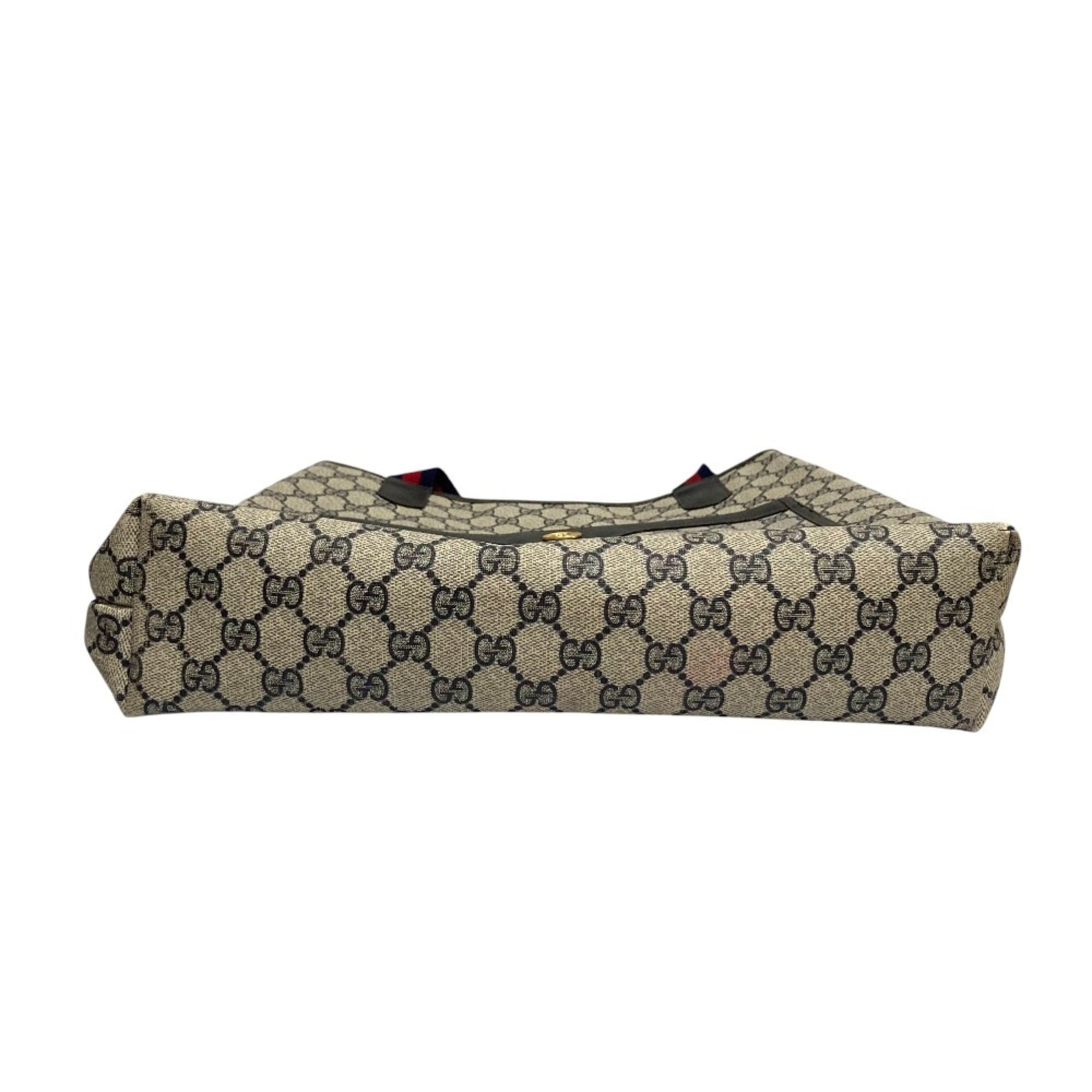 Gucci Gray Navy Gg Plus Tote Bag (Pre-Owned)