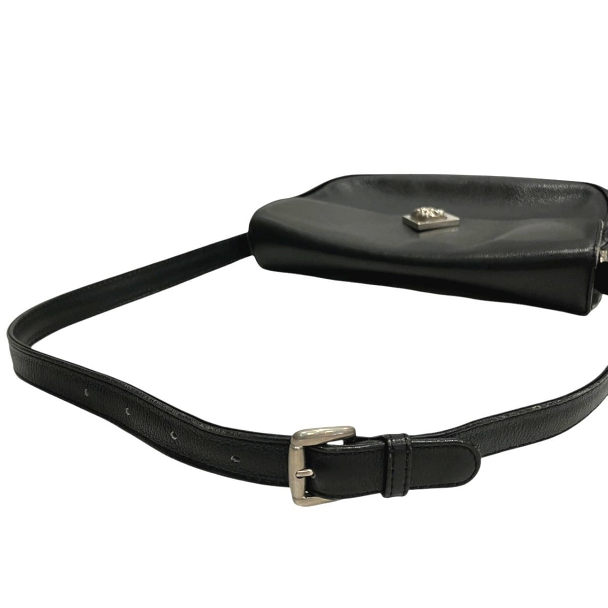 Versace Black Leather Shoulder Bag (Pre-Owned)