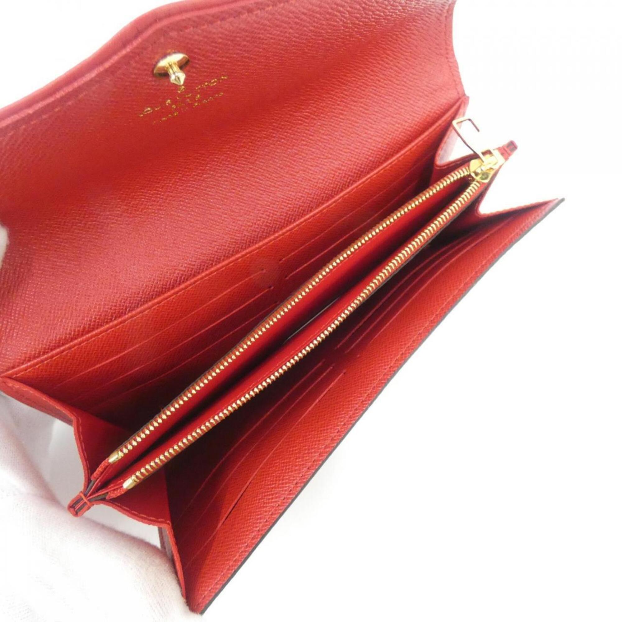 Louis Vuitton Cerise Marron Coated Canvas Leather Long Wallet (Bi-Fold) (Pre-Owned)