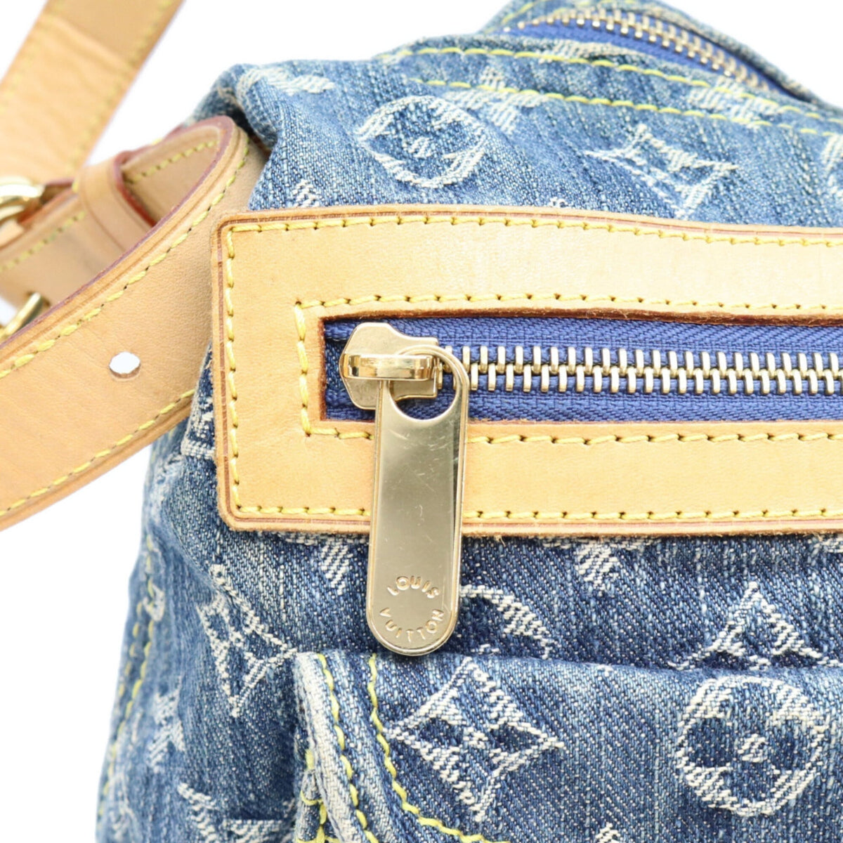 Louis Vuitton Gold Monogram Denim Shoulder Bag (Pre-Owned)