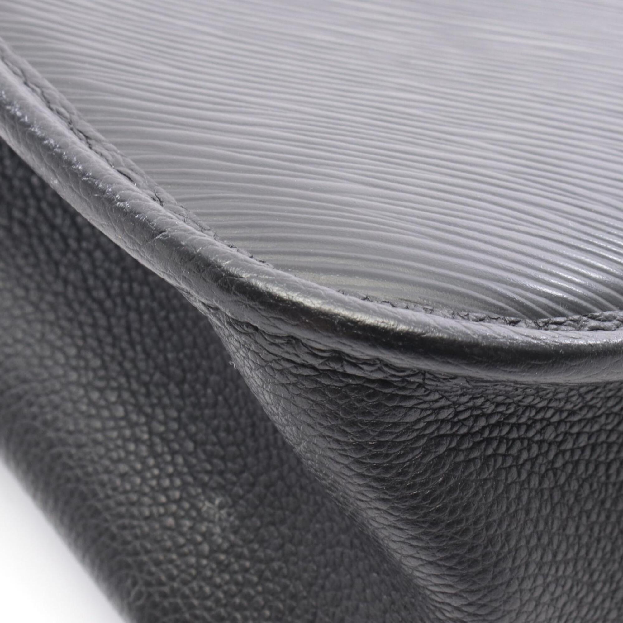 Louis Vuitton Black Leather Handbag Shoulder Bag (Pre-Owned)