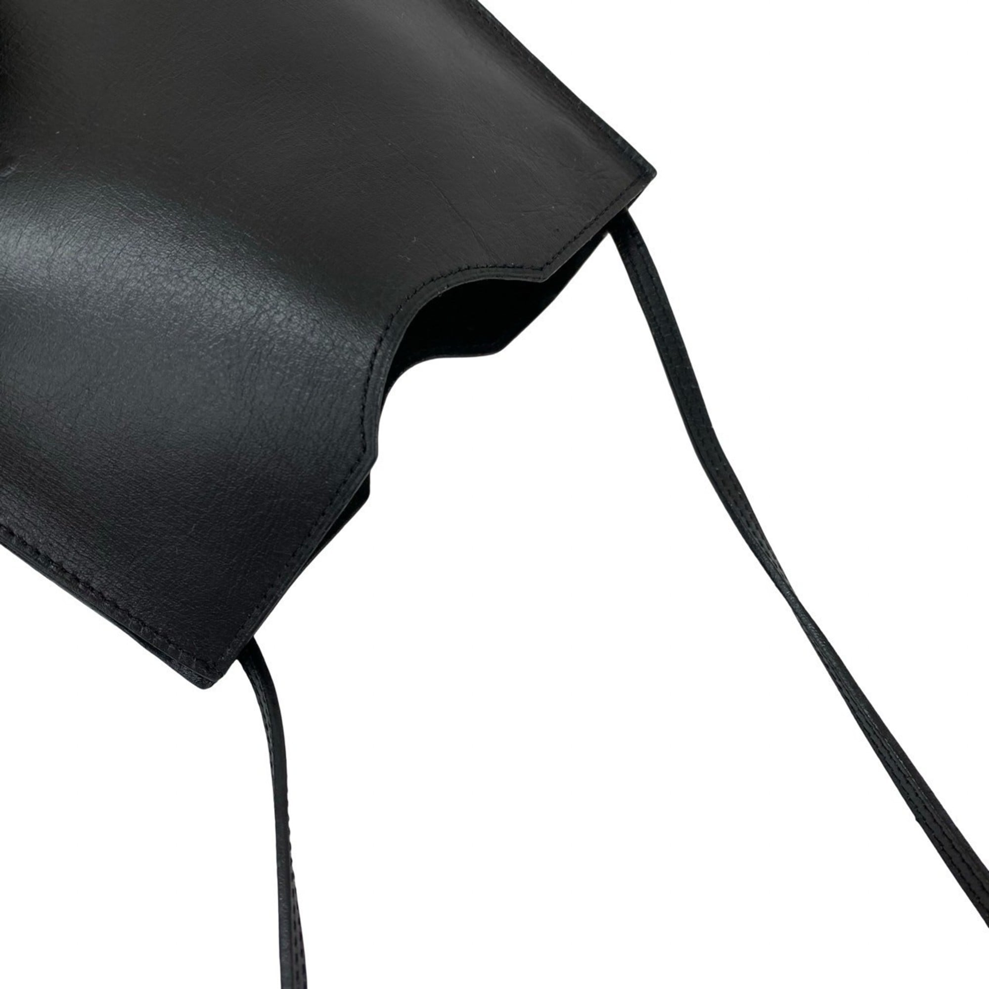 Hermes Black Leather Pochette Shoulder Bag (Pre-Owned)