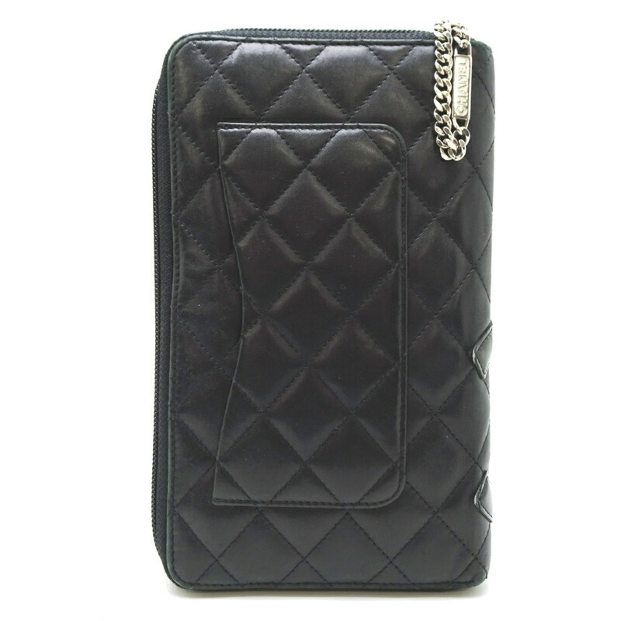 Chanel Black Leather Long Wallet (Bi-Fold) (Pre-Owned)