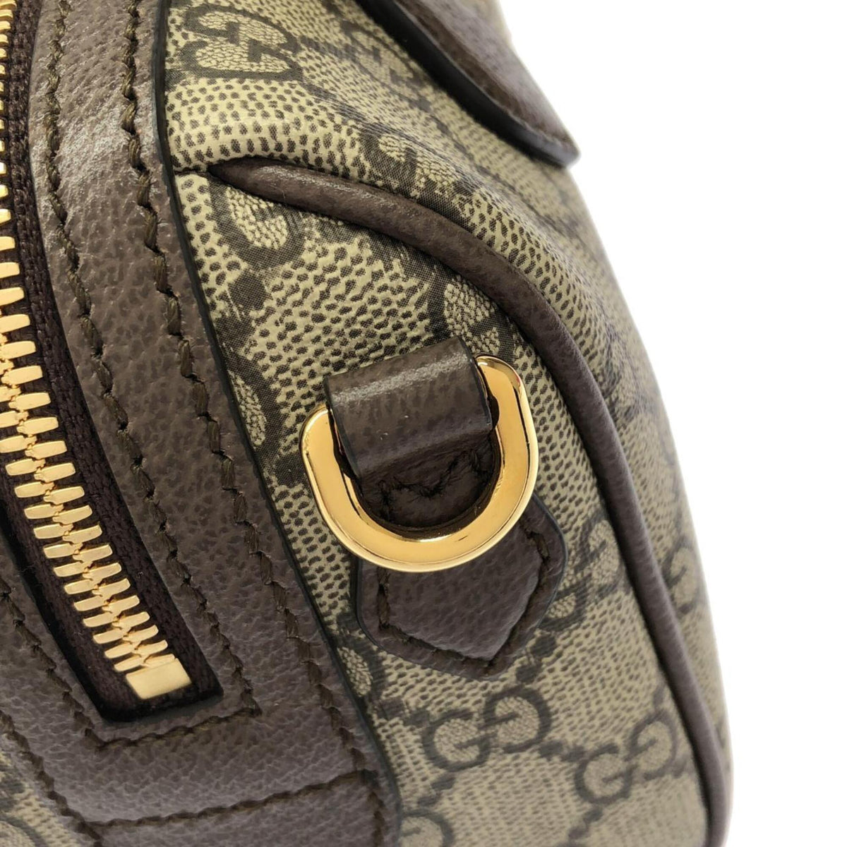 Gucci Beige Brown Gg Supreme Boston Bag (Pre-Owned)