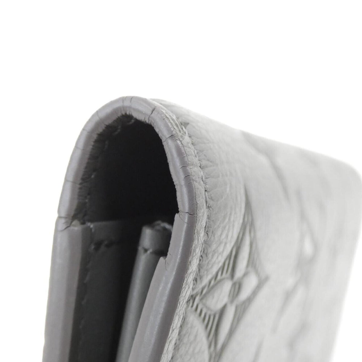 Louis Vuitton Gray Leather Long Wallet (Bi-Fold) (Pre-Owned)