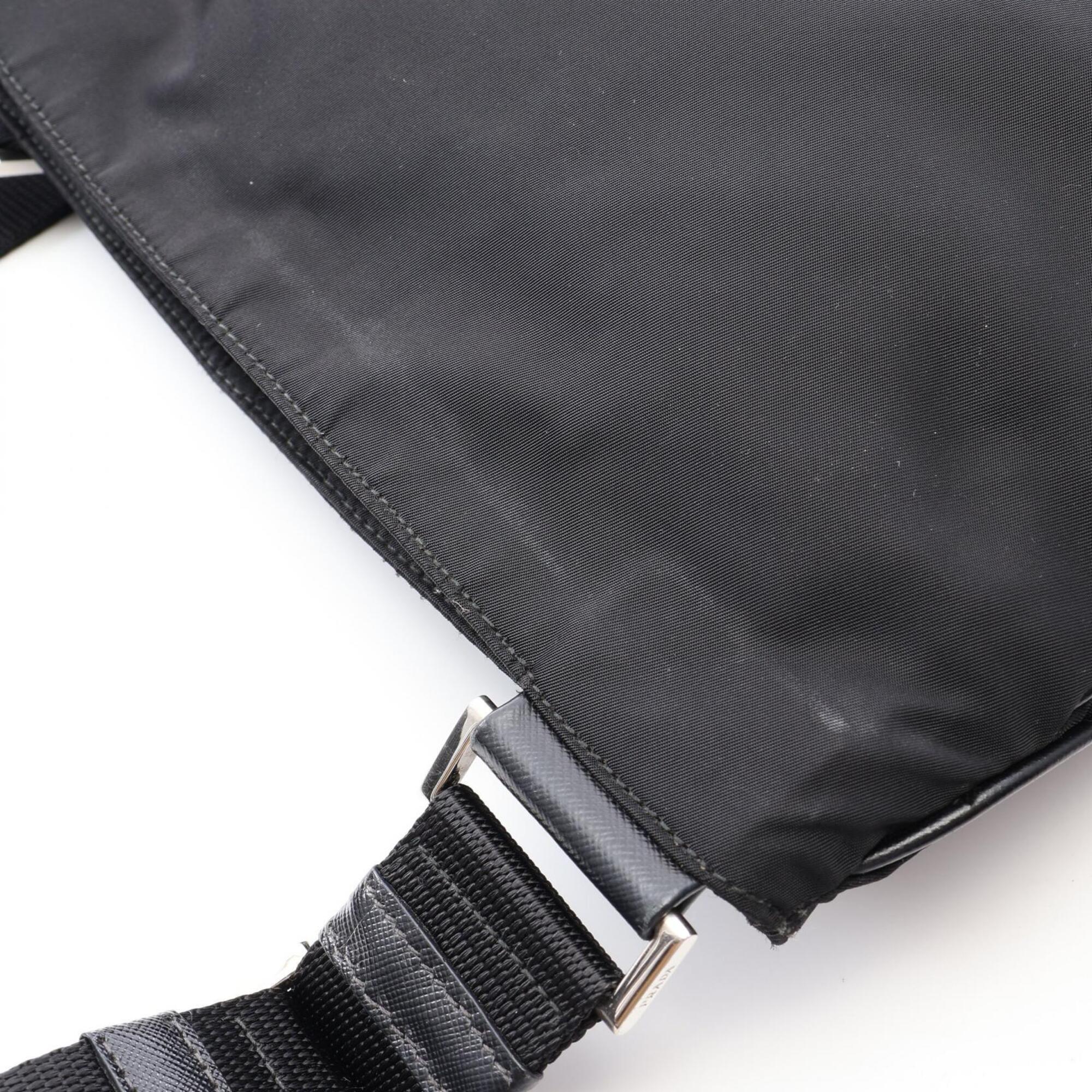 Prada Black Nylon Leather Shoulder Bag (Pre-Owned)
