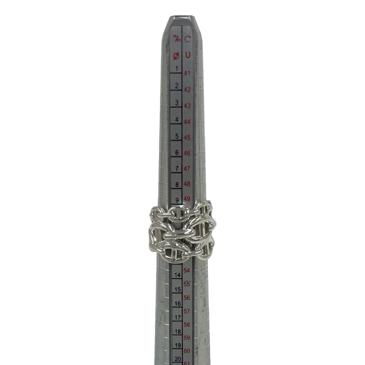 Hermes Silver Silver 925 Band Ring (Pre-Owned)