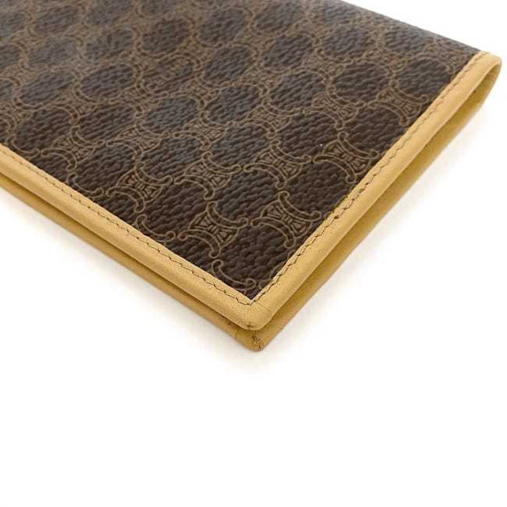Celine Beige Brown Pvc Leather Long Wallet (Bi-Fold) (Pre-Owned)