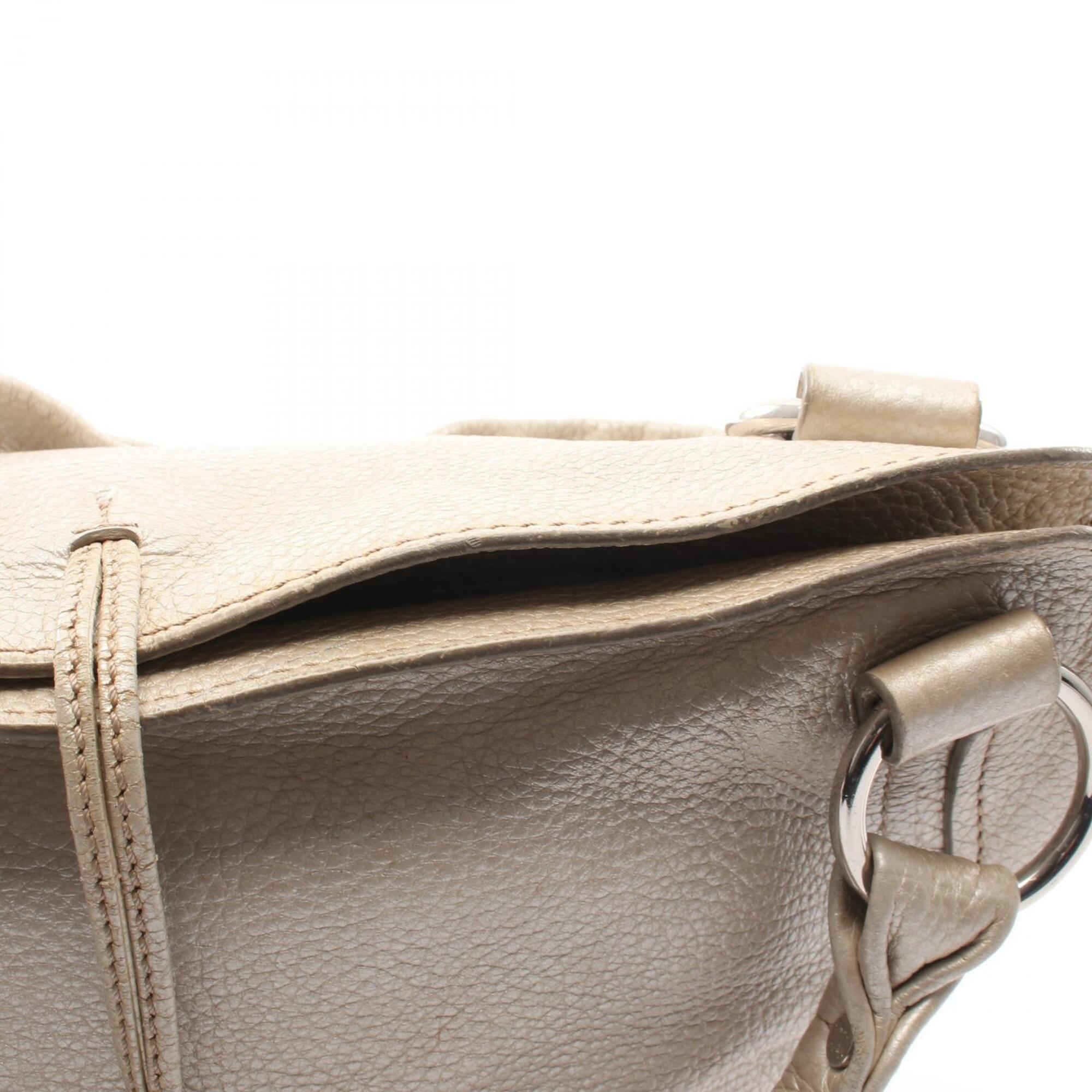 Celine Metallic White Leather Handbag (Pre-Owned)