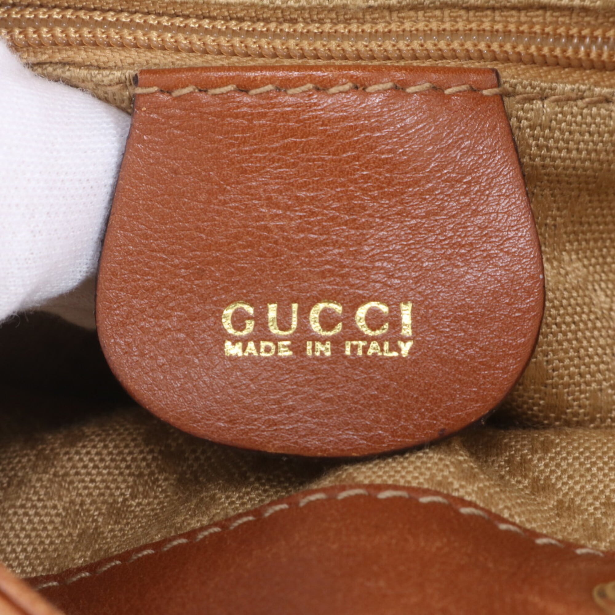 Gucci Camel Leather Backpack Shoulder Bag (Pre-Owned)