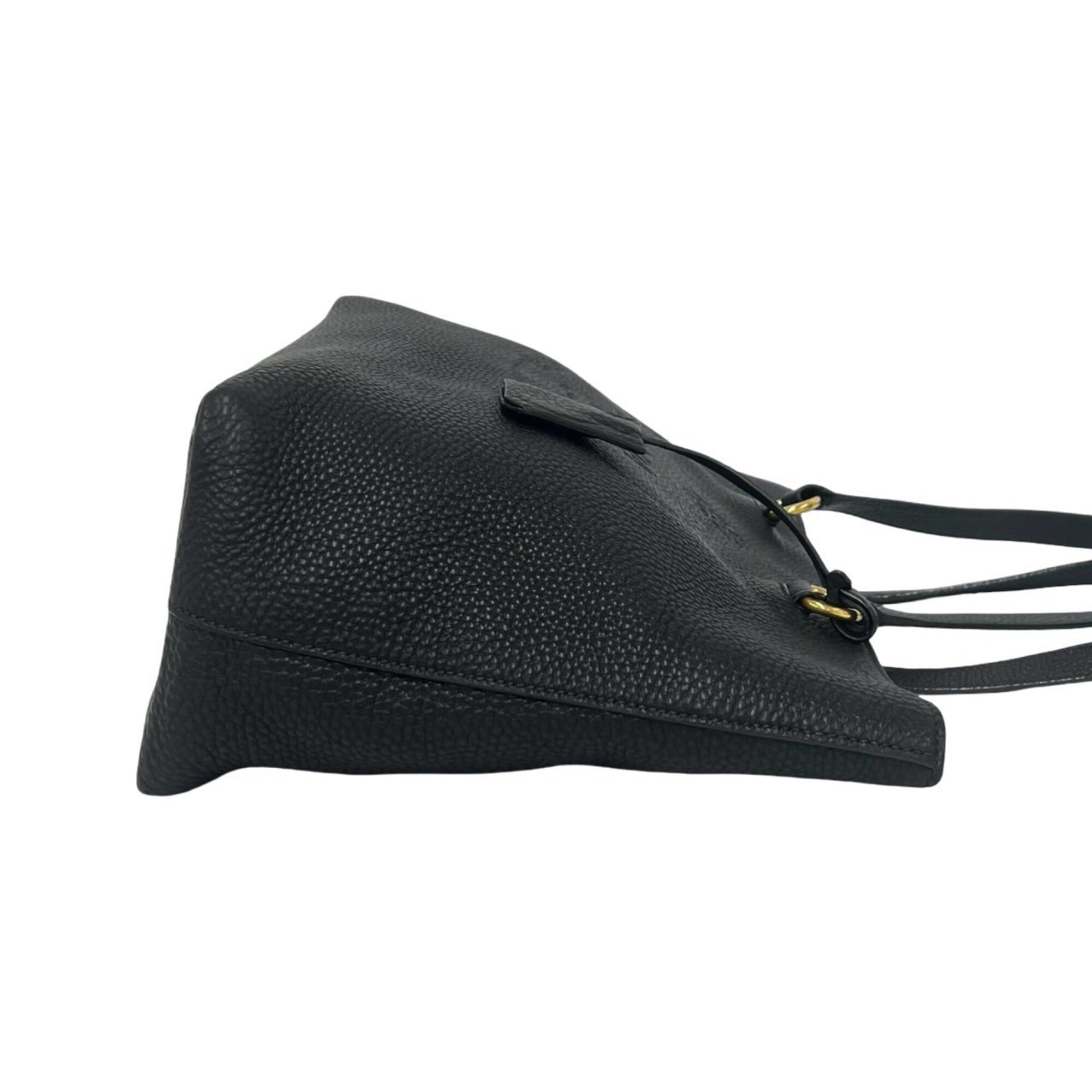 Prada Black Leather Shoulder Bag Tote Bag (Pre-Owned)