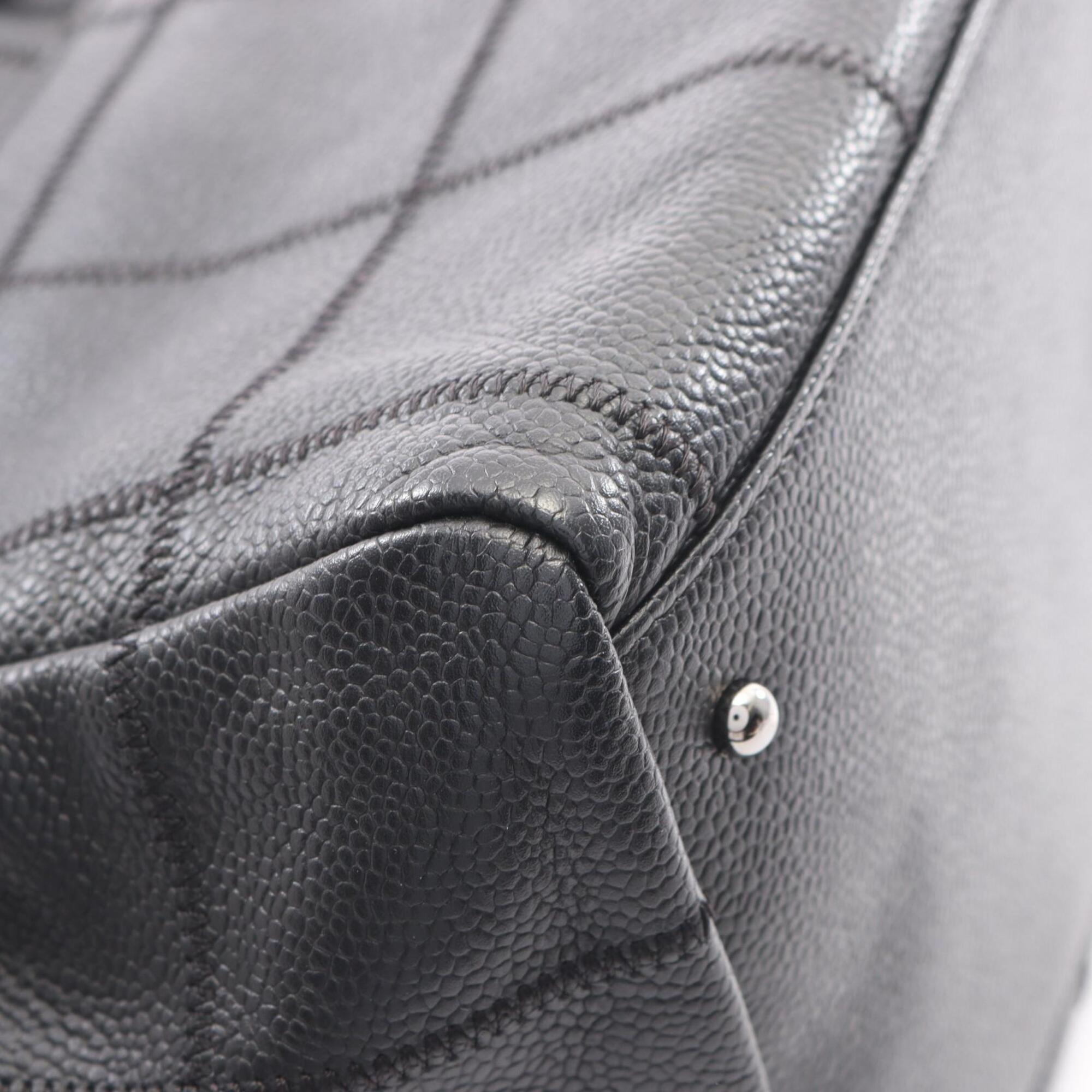 Chanel Black Grained Calfskin Handbag Tote Bag (Pre-Owned)