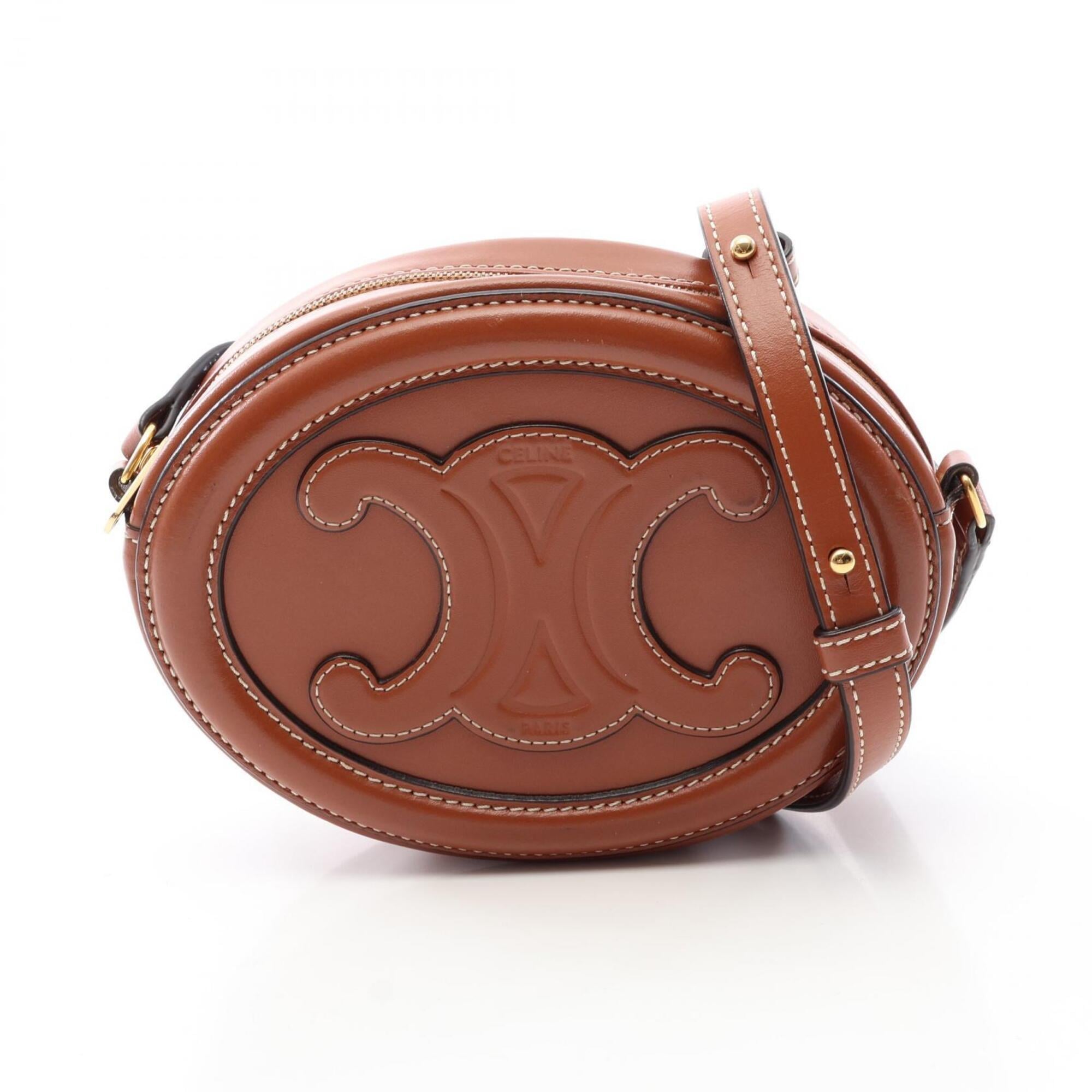 Celine Brown Leather Handbag Shoulder Bag (Pre-Owned)