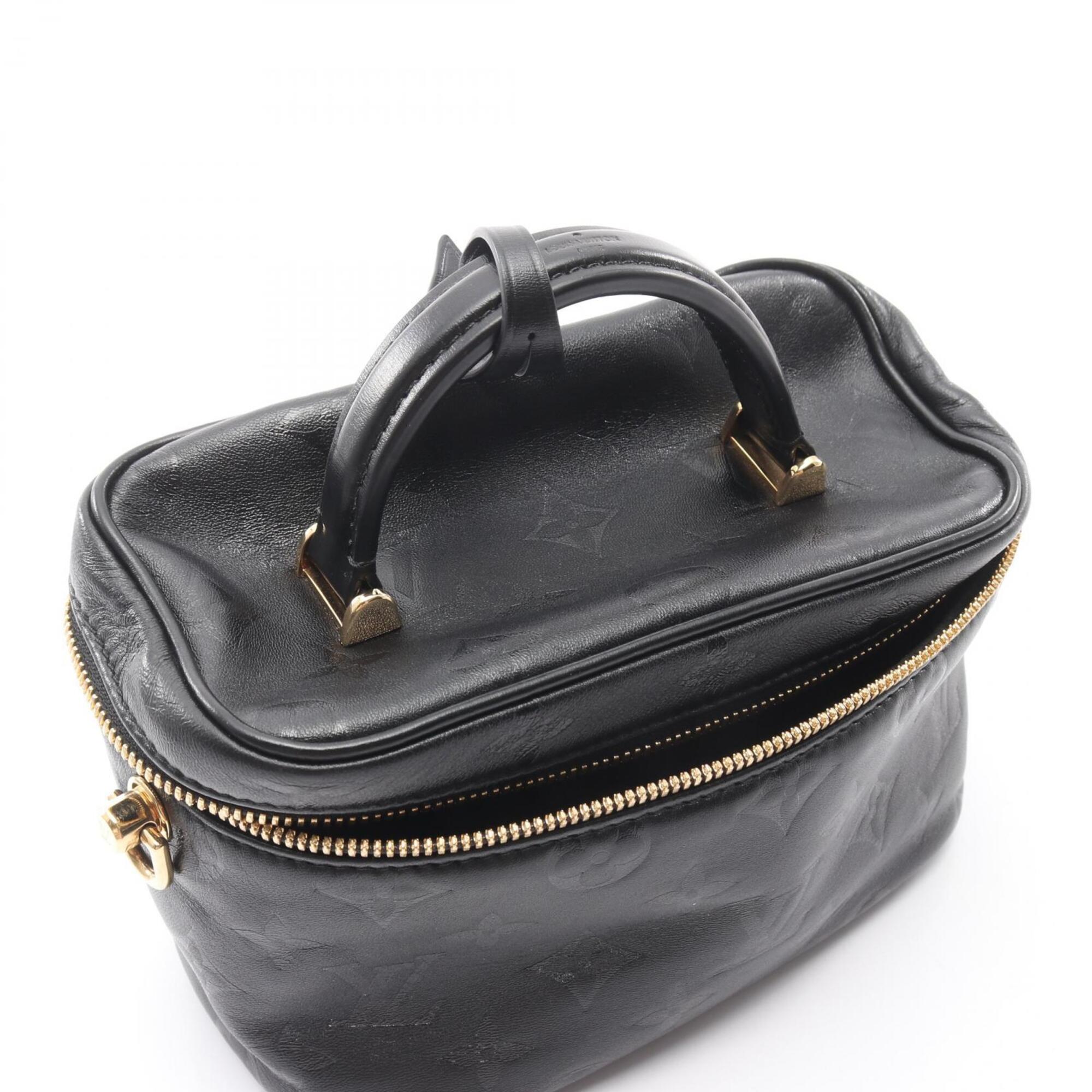 Louis Vuitton Black Leather Handbag Vanity Bag (Pre-Owned)