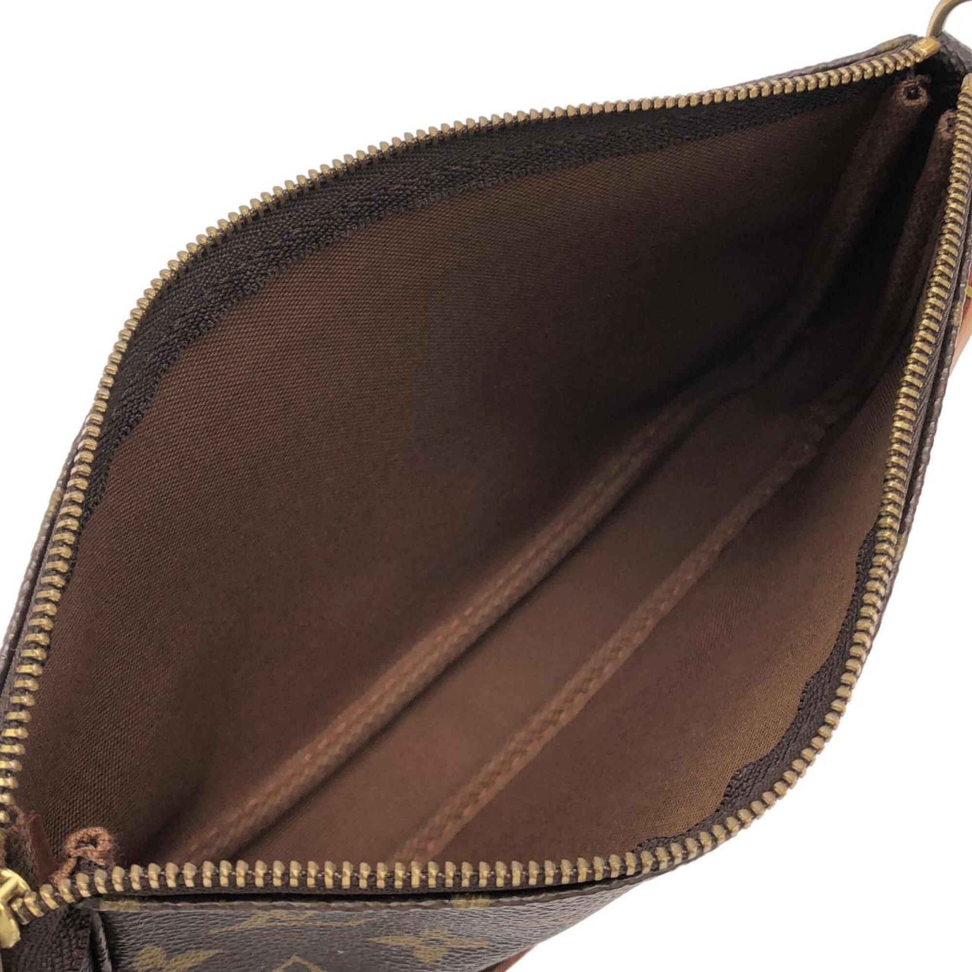 Louis Vuitton Marron Coated Canvas Pochette Pouch (Pre-Owned)