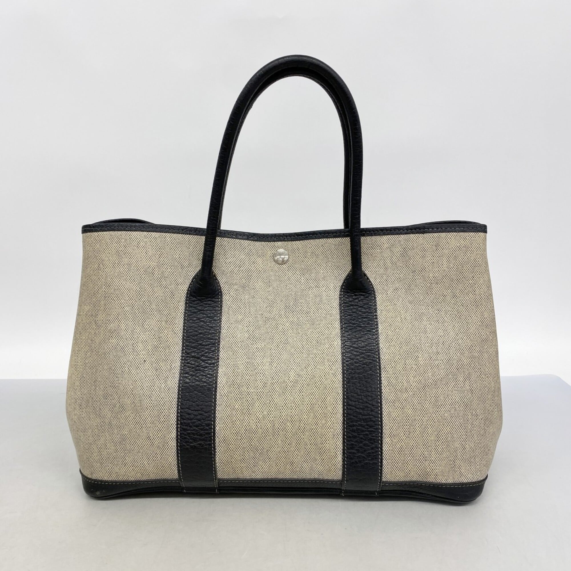 Hermes Black Toile H Tote Bag (Pre-Owned)