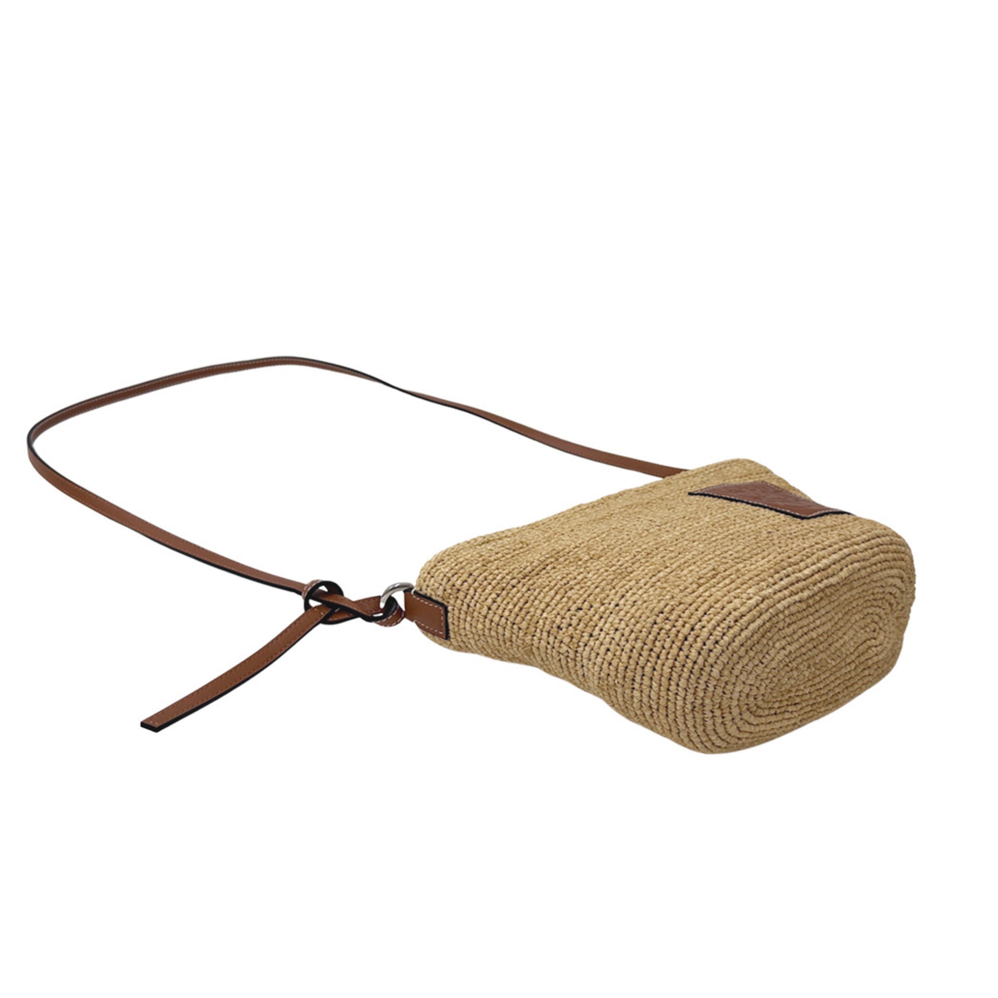 Loewe Beige Brown Raffia Leather Pochette Shoulder Bag (Pre-Owned)
