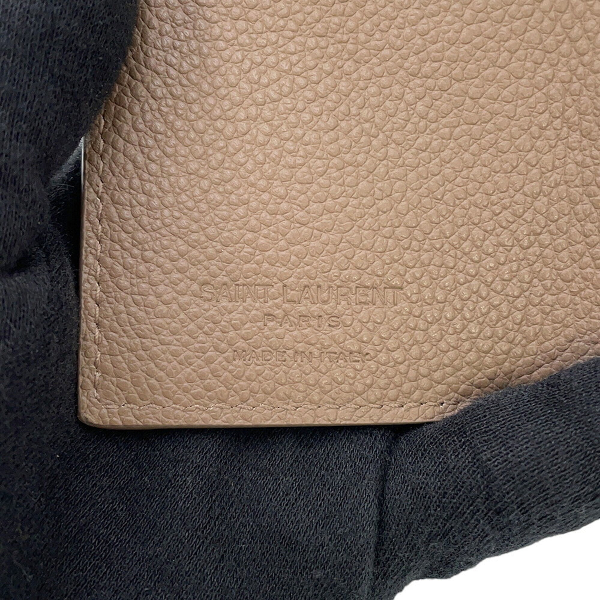 Yves Saint Laurent Brown Leather Wallet (Tri-Fold) (Pre-Owned)