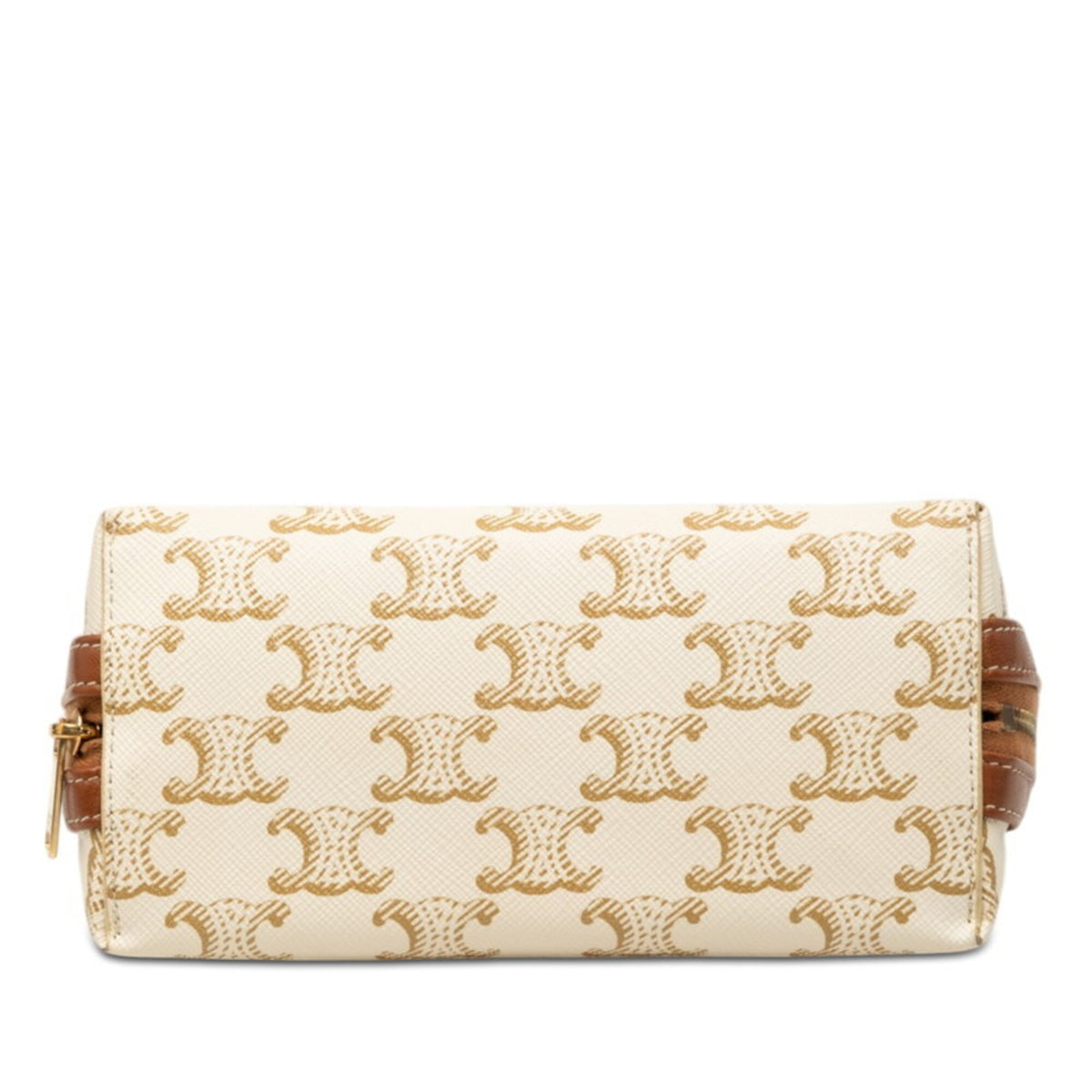Celine Brown White Pvc Leather Handbag Shoulder Bag (Pre-Owned)