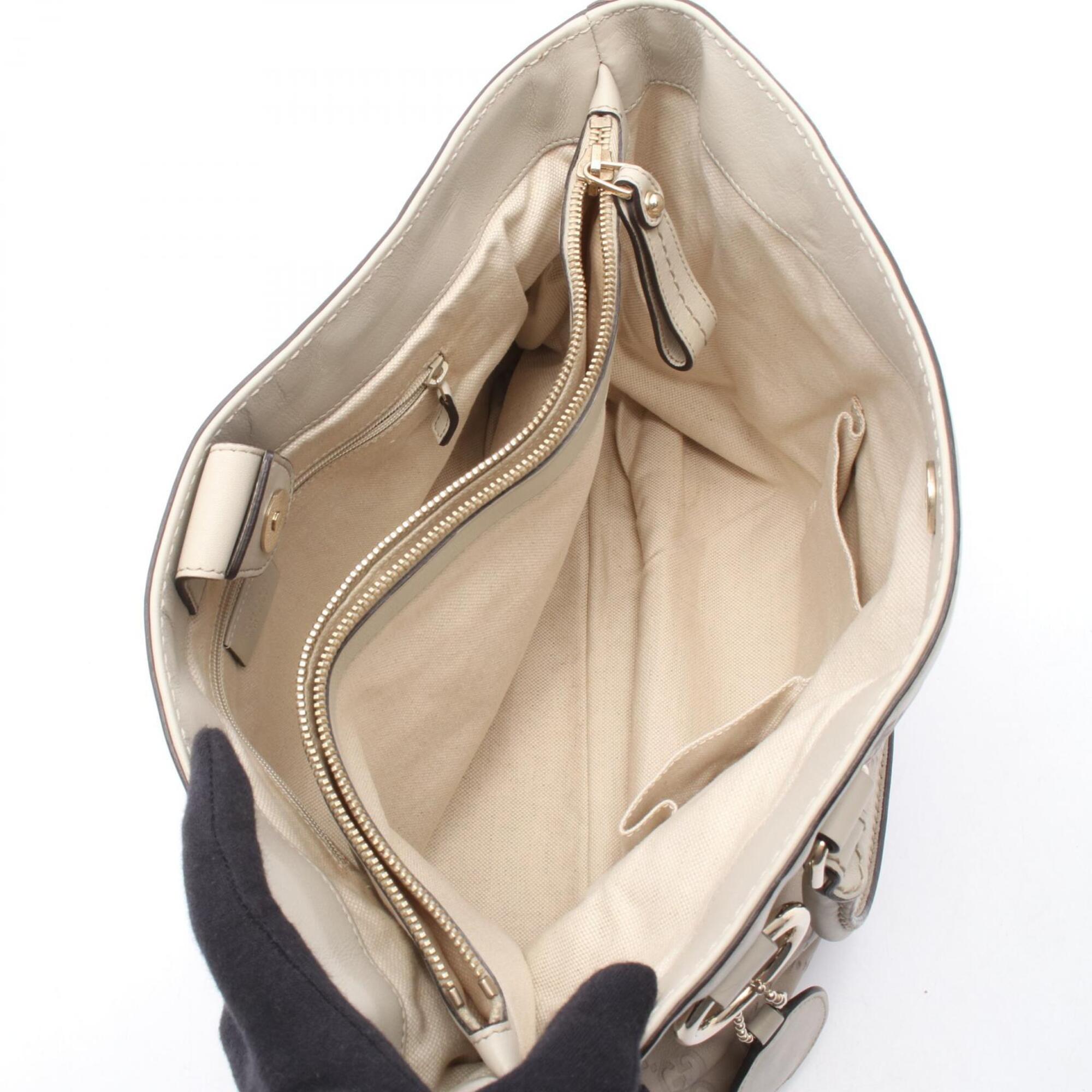 Gucci Beige Leather Handbag Tote Bag (Pre-Owned)