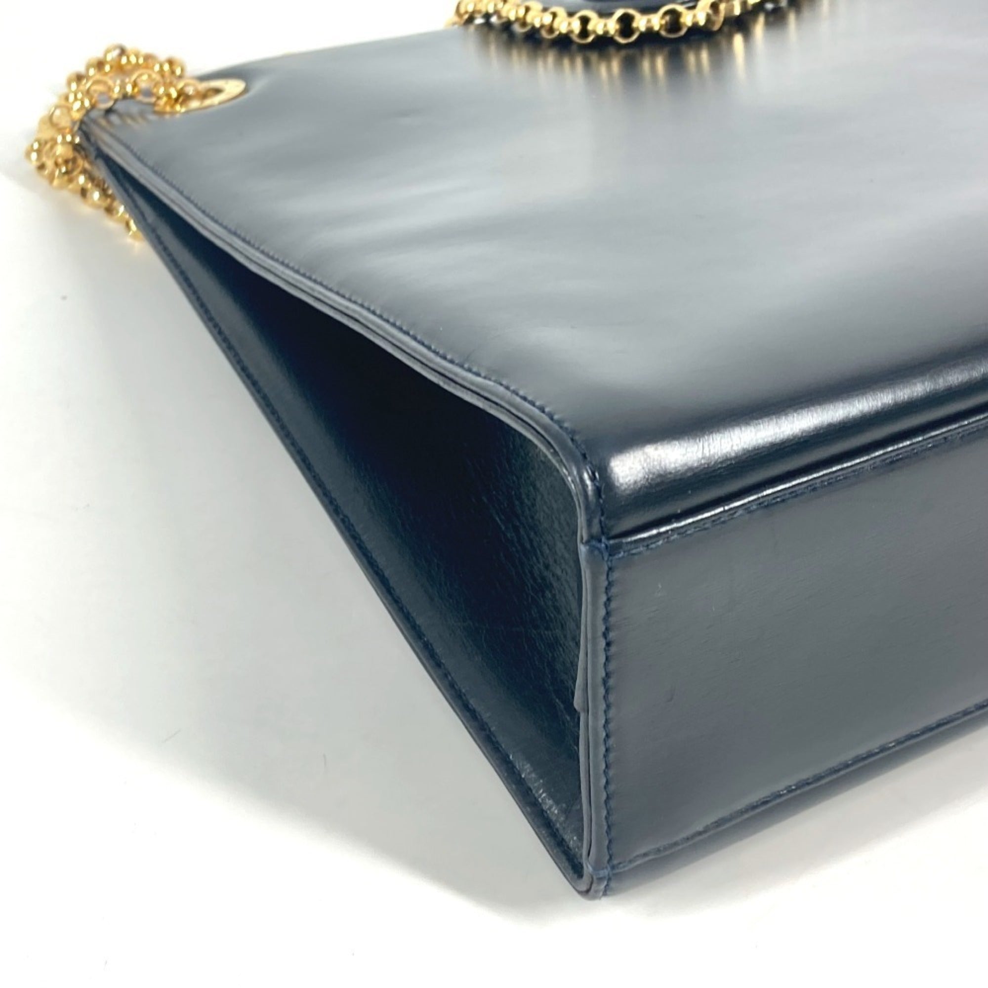 Tiffany Navy Leather Shoulder Bag Tote Bag (Pre-Owned)