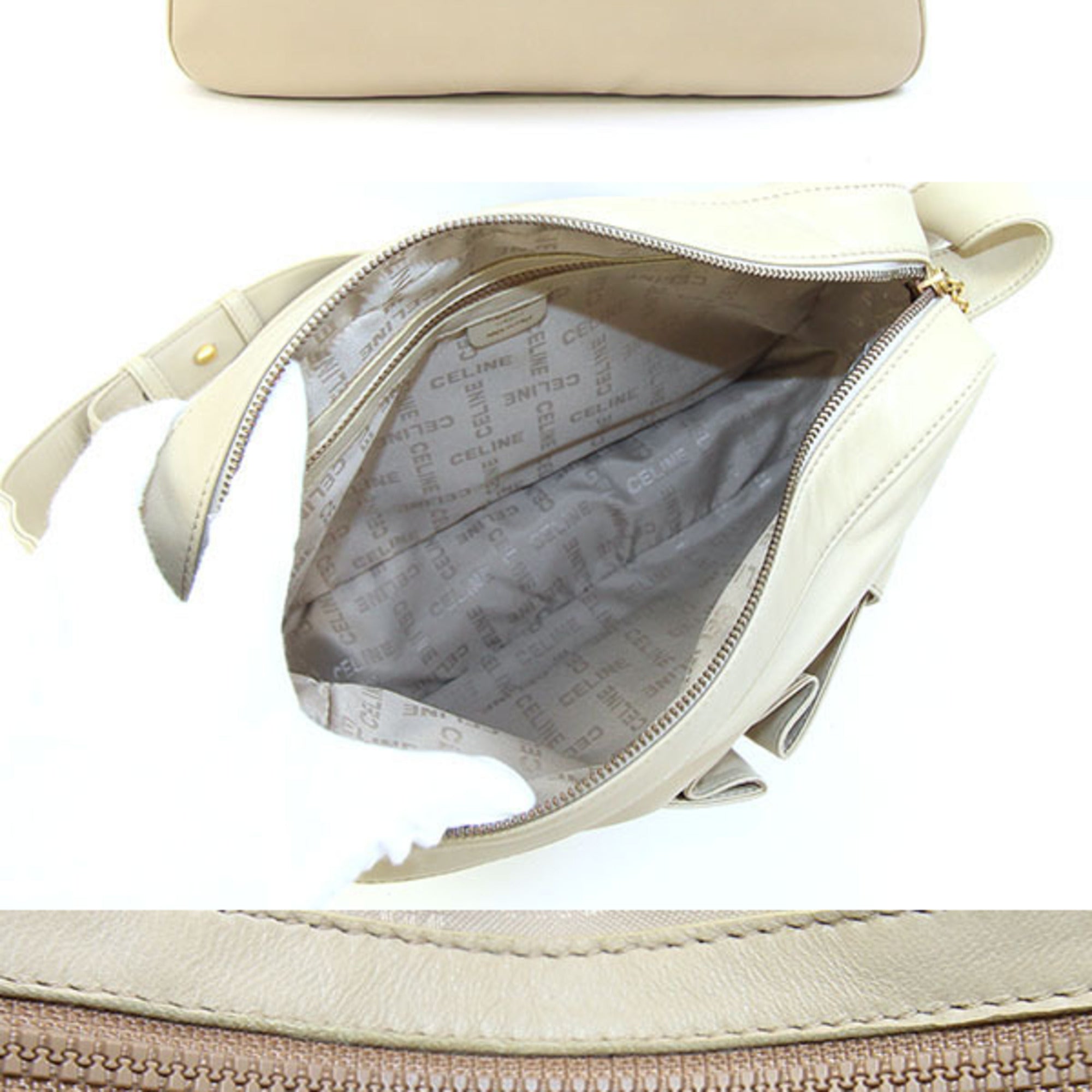 Celine Beige Yellow Leather Shoulder Bag (Pre-Owned)