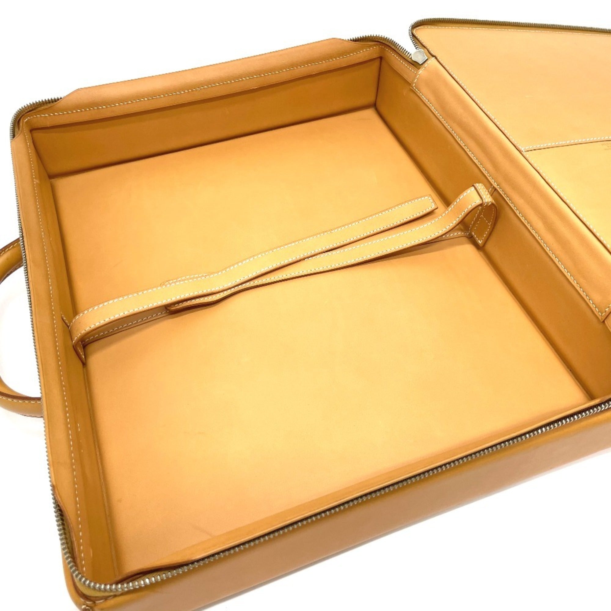 Hermes Natural Leather Briefcase Handbag (Pre-Owned)