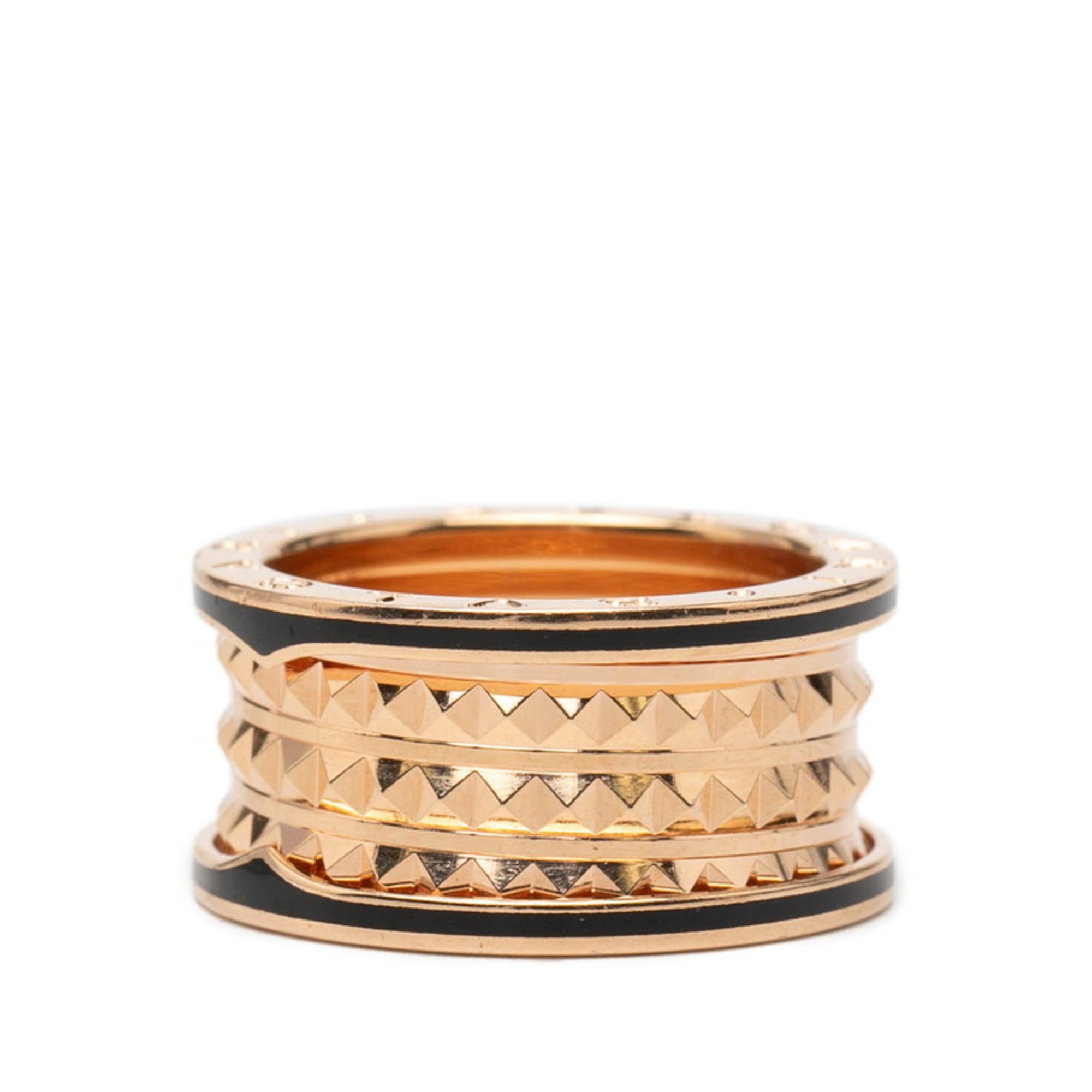 Bvlgari B.Zero1 Pink Gold Black Pink Gold (18K) Ceramic Band Ring (Pre-Owned)