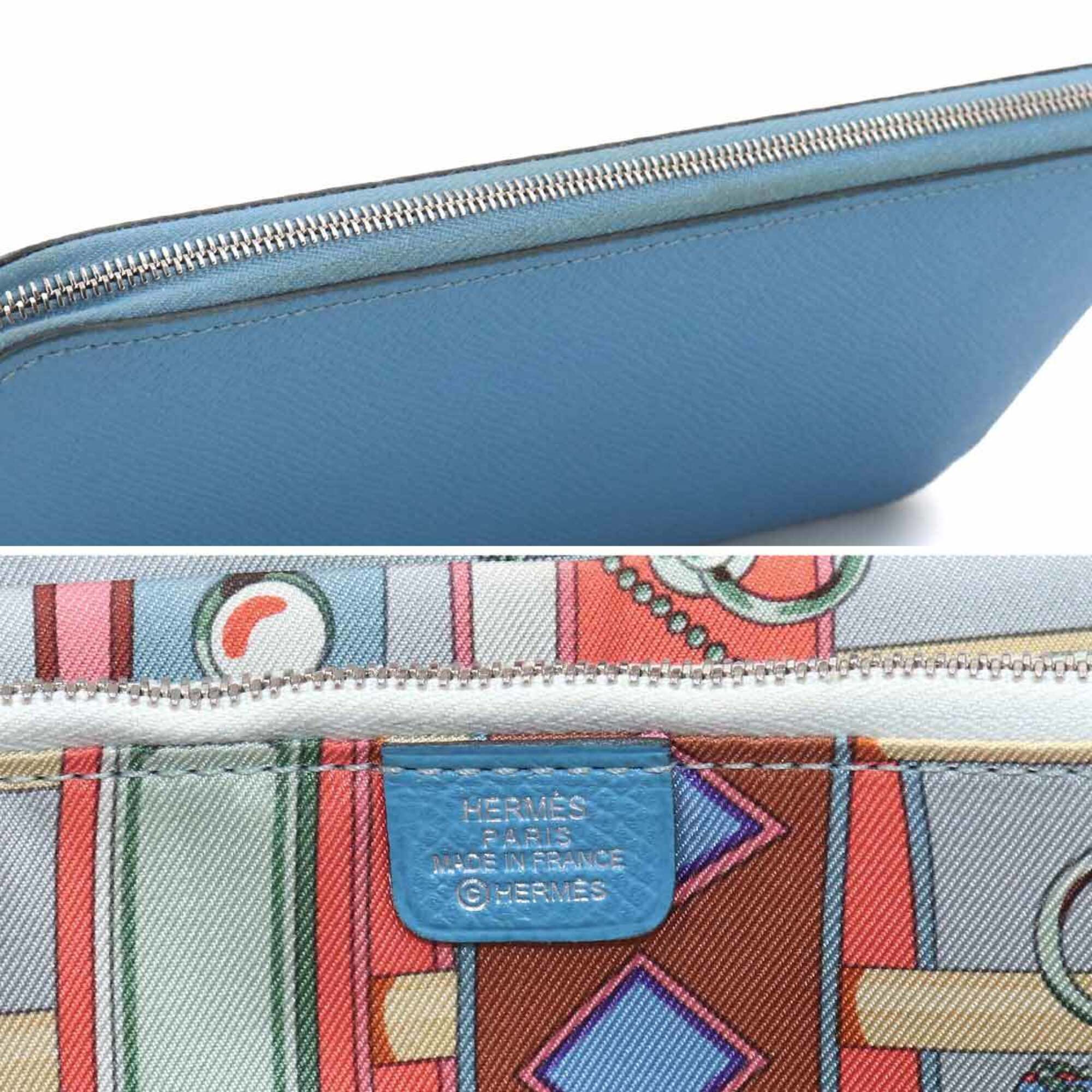 Hermes Blue Paradise Epsom Leather Long Wallet (Bi-Fold) (Pre-Owned)