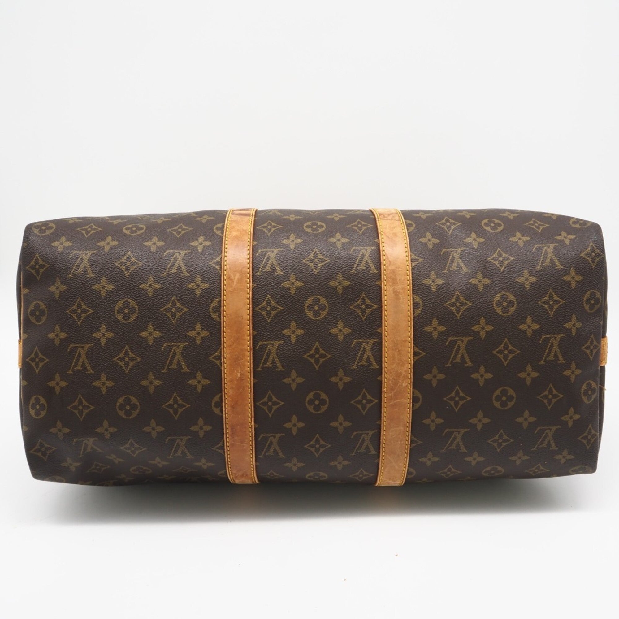 Louis Vuitton Brown Coated Canvas Leather Boston Bag (Pre-Owned)