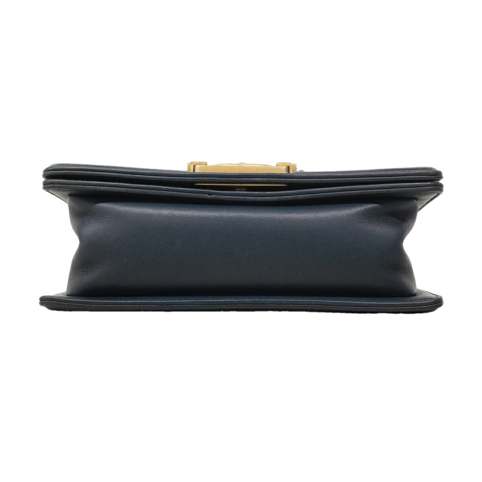 Chanel Navy Leather Shoulder Bag (Pre-Owned)