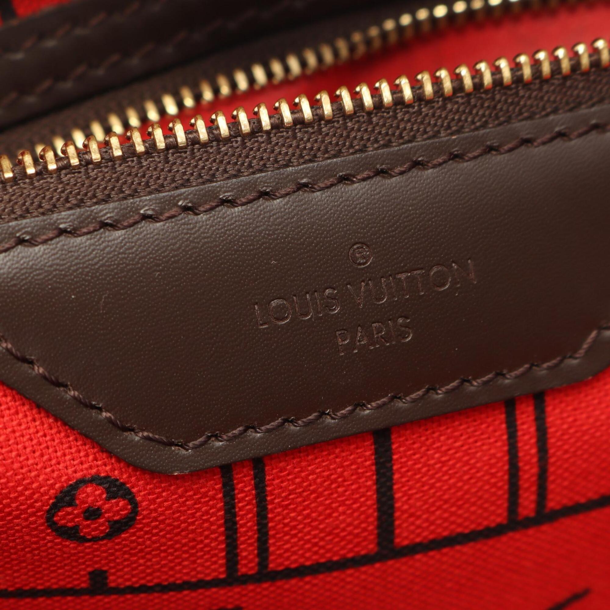 Louis Vuitton Brown Coated Canvas Leather Handbag Tote Bag (Pre-Owned)