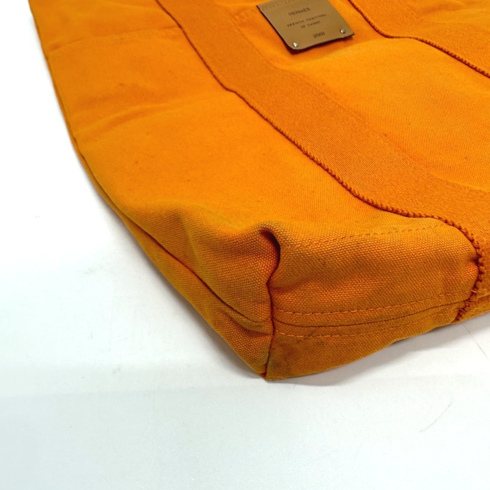 Hermes Orange Canvas Tote Bag (Pre-Owned)