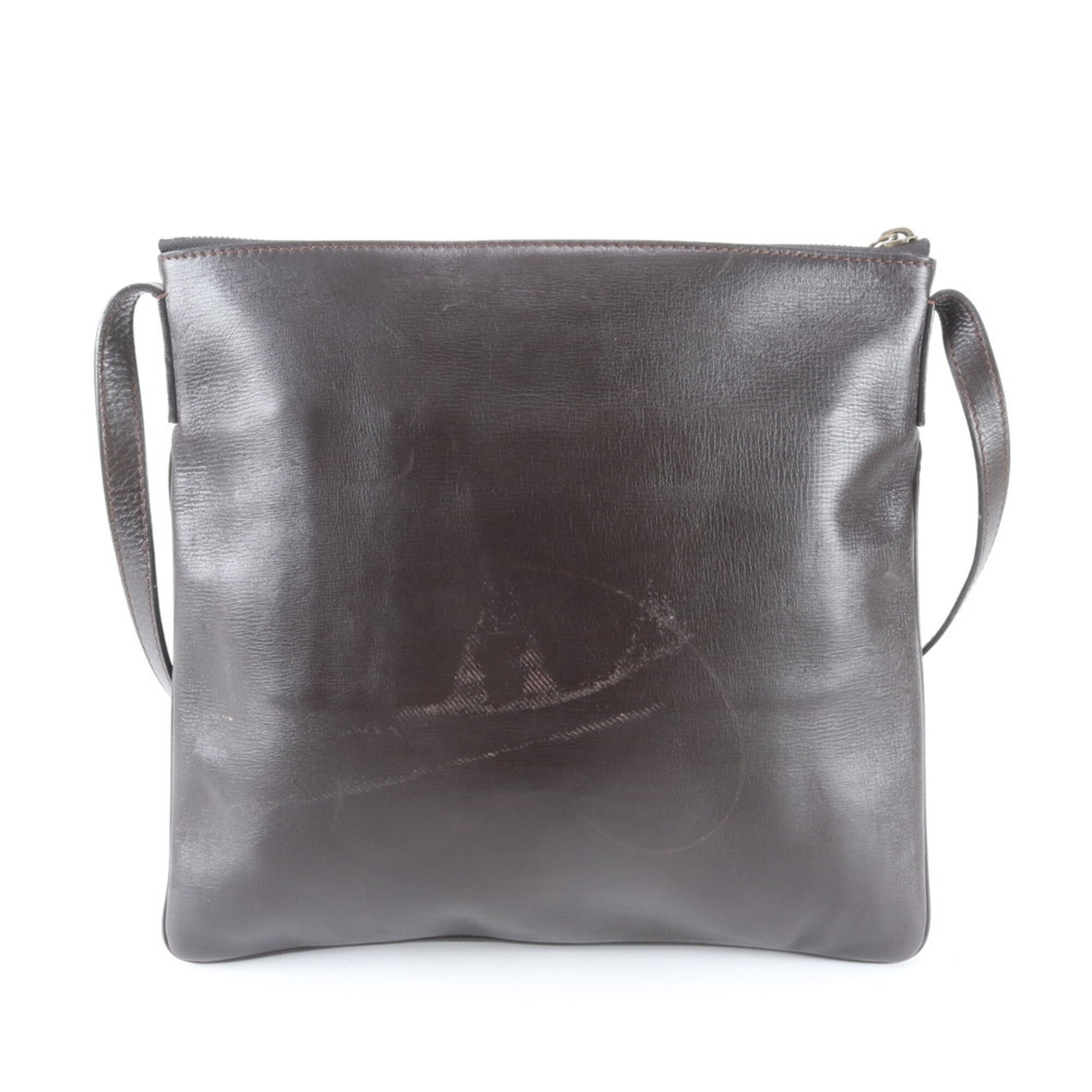 Louis Vuitton Coffee Leather Messenger Bag Shoulder Bag (Pre-Owned)