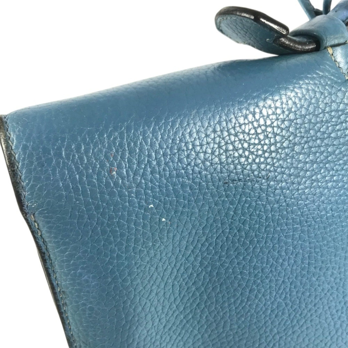 Hermes Blue Taurillon Clemence Leather Briefcase Handbag (Pre-Owned)