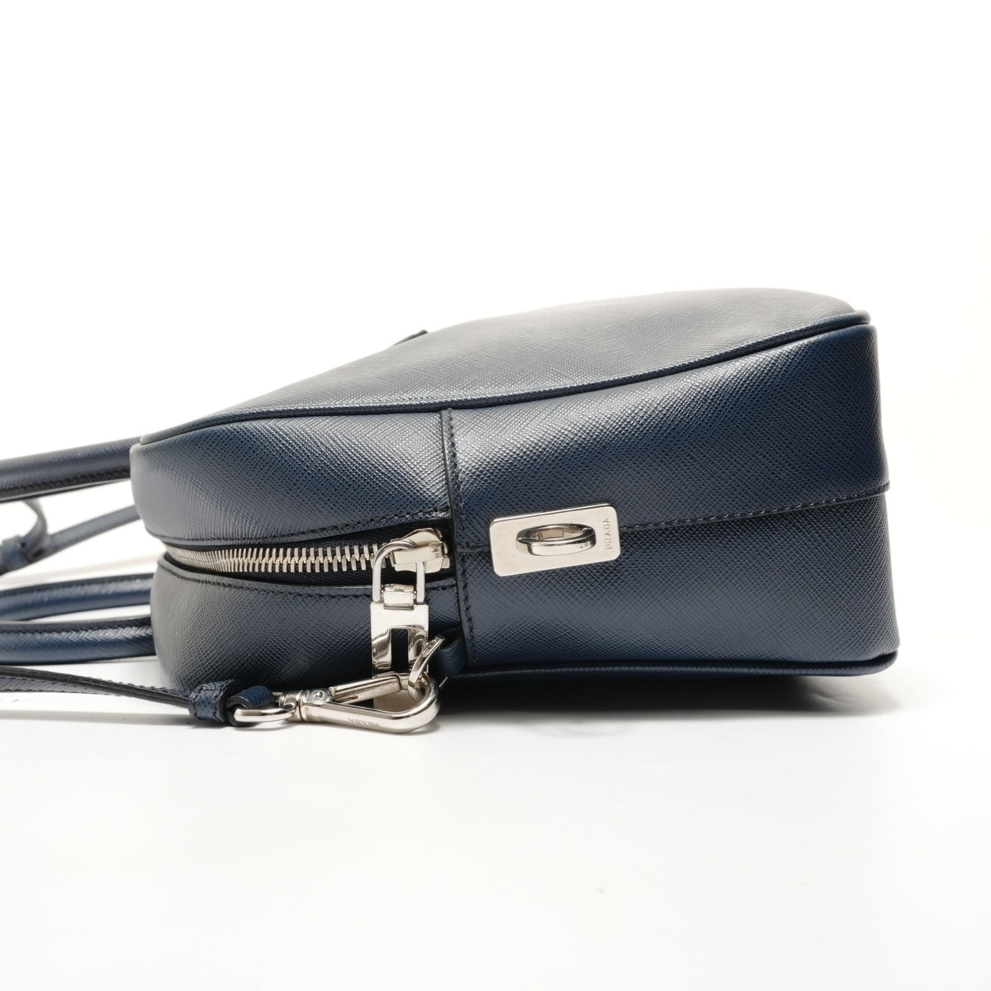 Prada Saffiano Navy Handbag (Pre-Owned)
