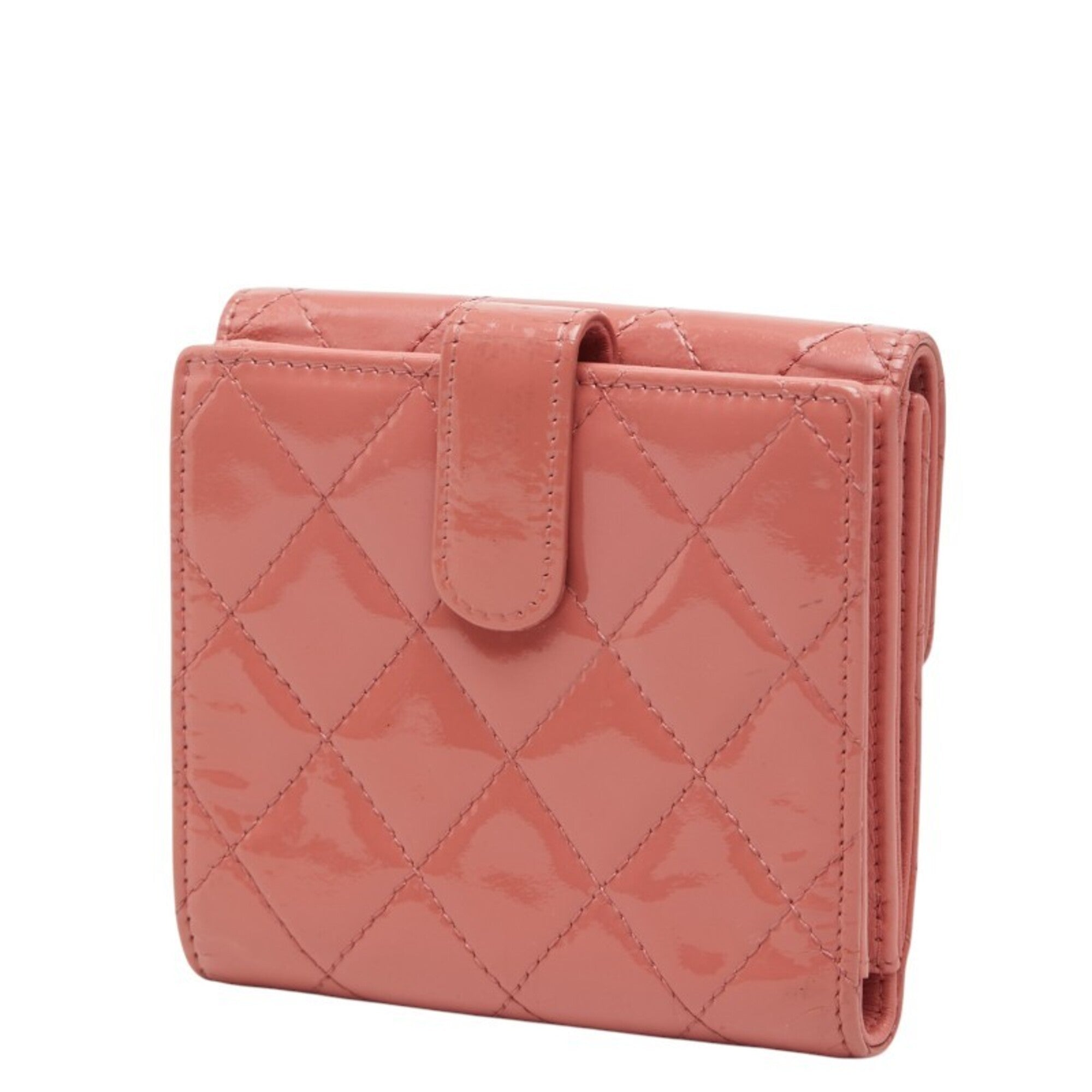 Chanel Pink Patent Leather Wallet (Bi-Fold) (Pre-Owned)