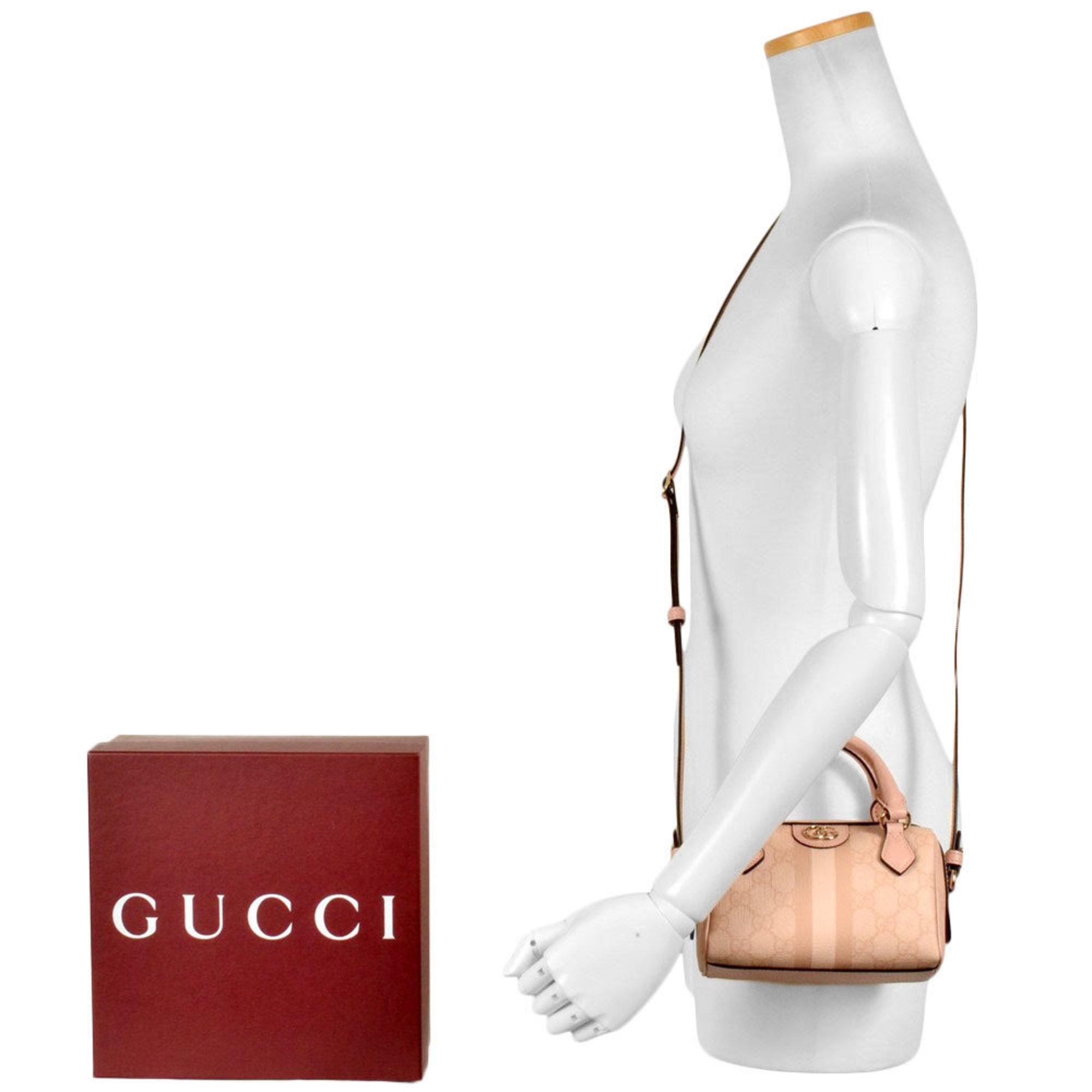 Gucci Ophidia Pink Gg Supreme Handbag Shoulder Bag (Pre-Owned)
