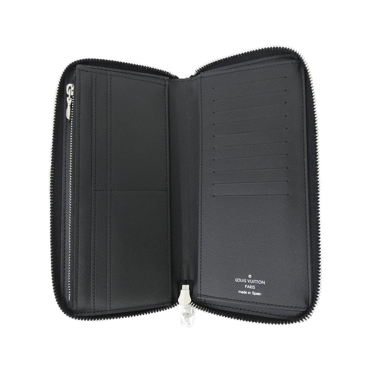 Louis Vuitton Black Leather Long Wallet (Bi-Fold) (Pre-Owned)