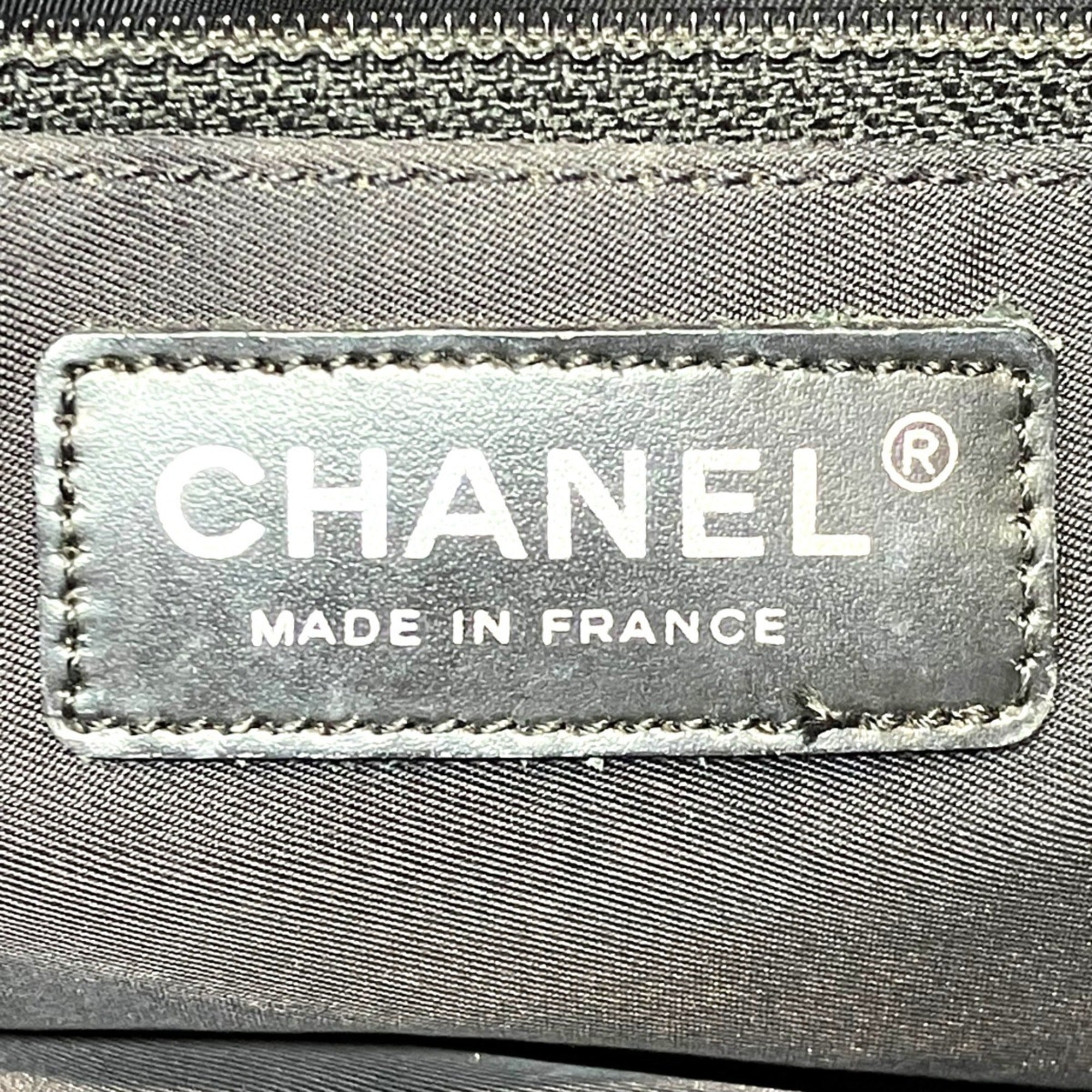 Chanel New Travel Line Brown Canvas Leather Tote Bag (Pre-Owned)