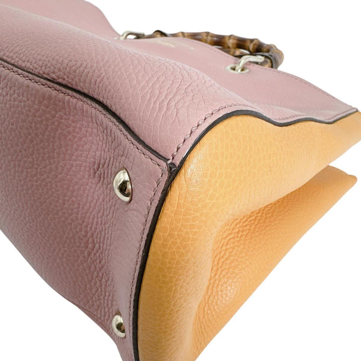 Gucci Bamboo Pink Leather Handbag (Pre-Owned)